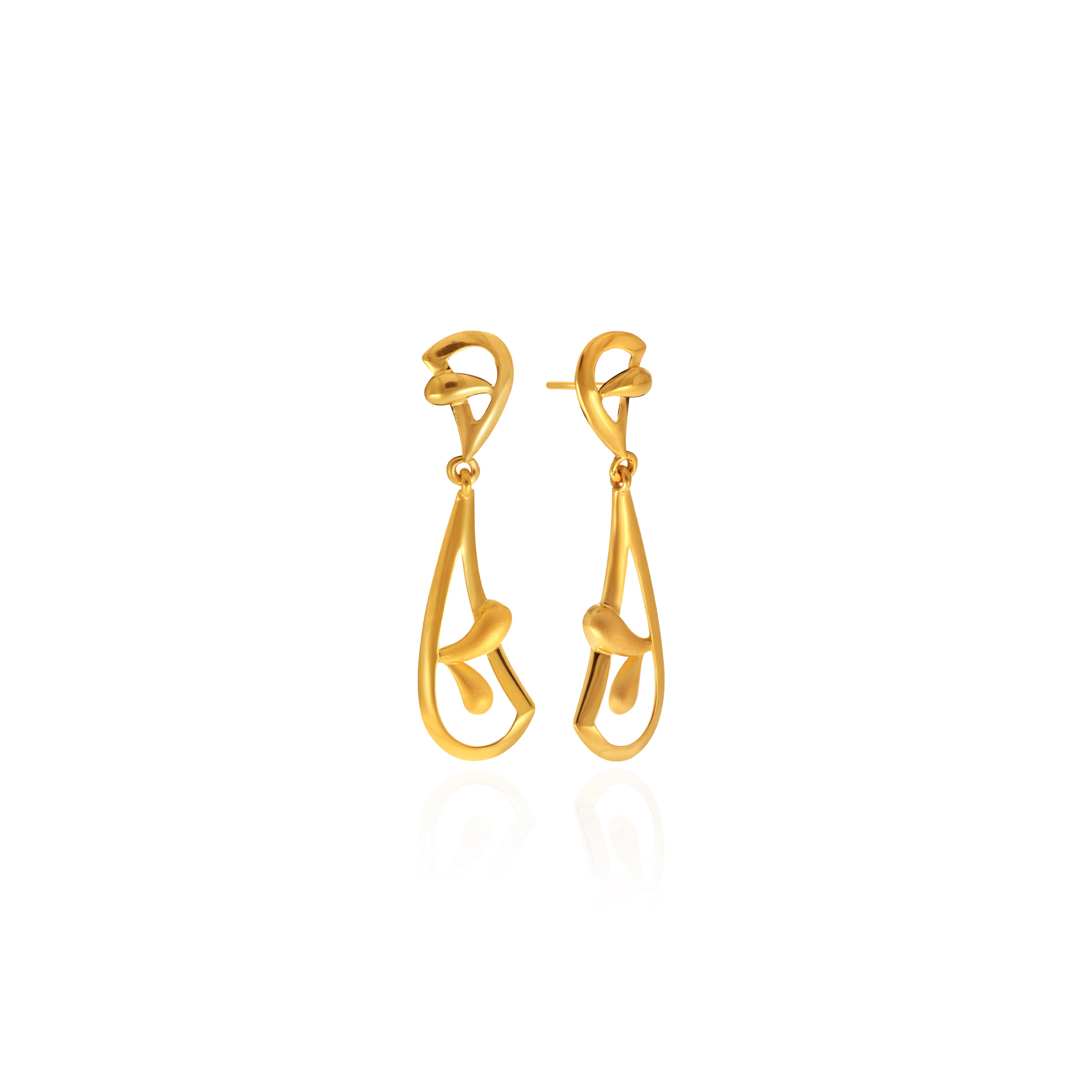 Sleek Adornment Gold Drop Earrings - Senco Gold and Diamonds