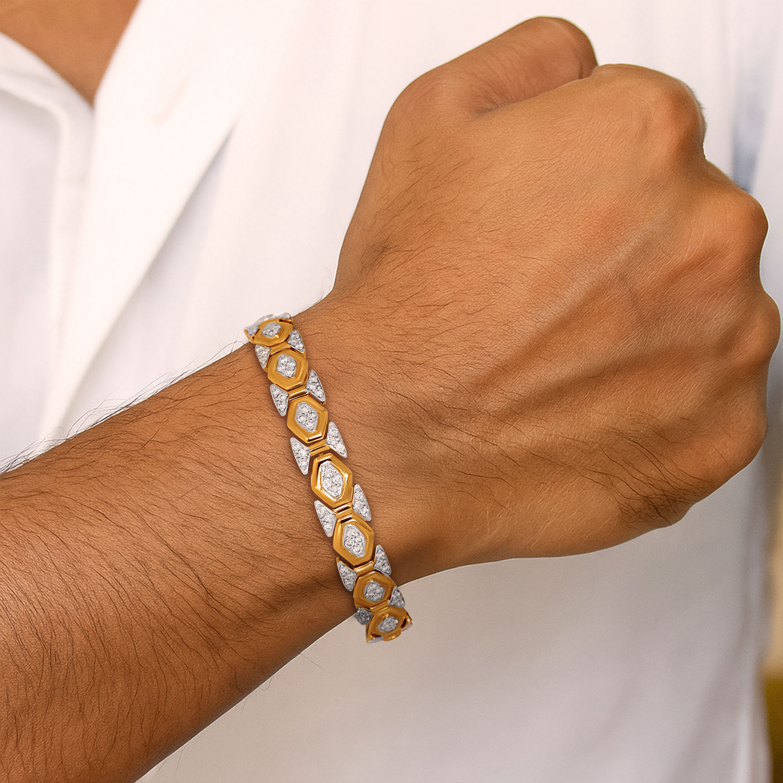 HexaLine Men's Diamond Wristlet - Senco Gold and Diamonds