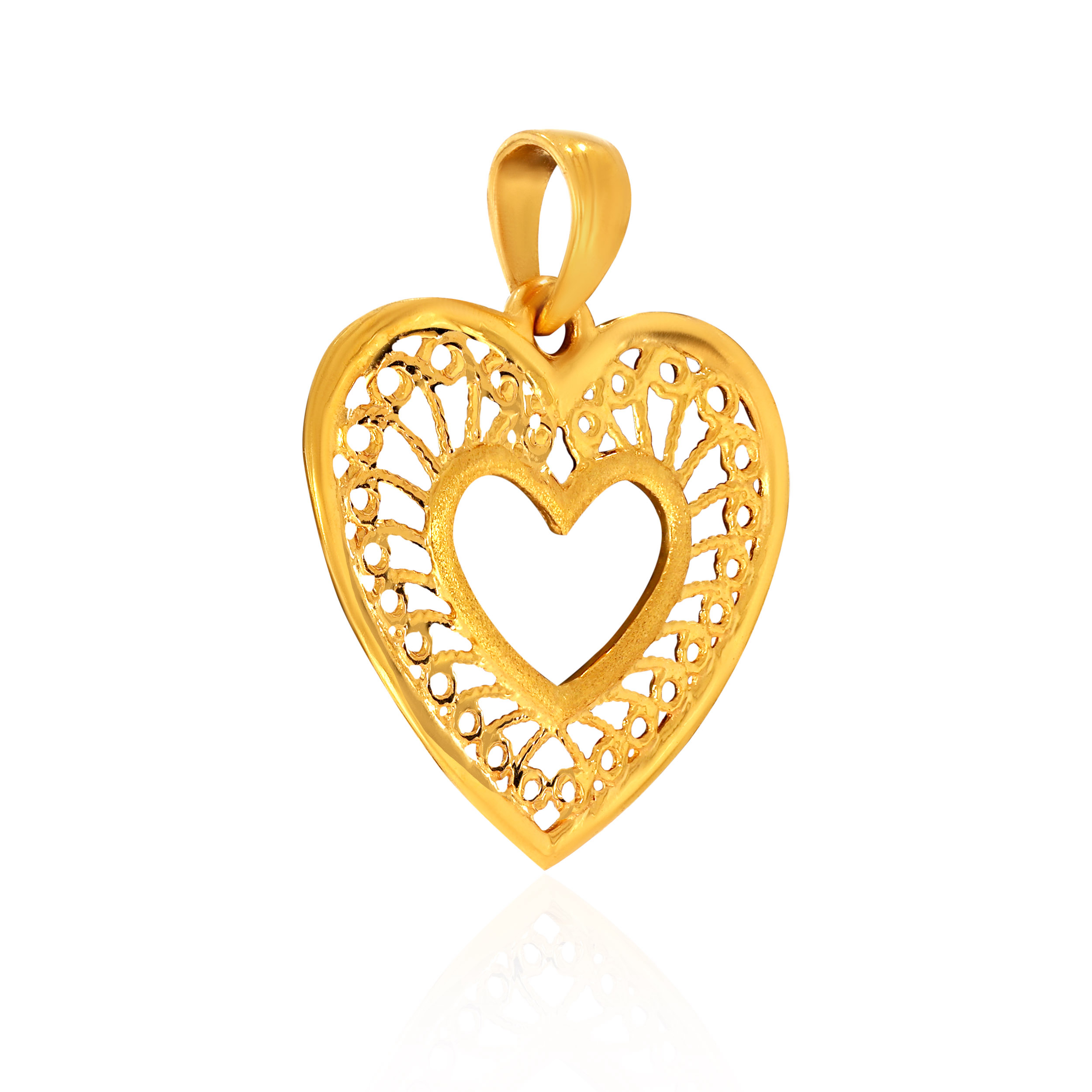 Heart Within Gold Pendant - Senco Gold and Diamonds
