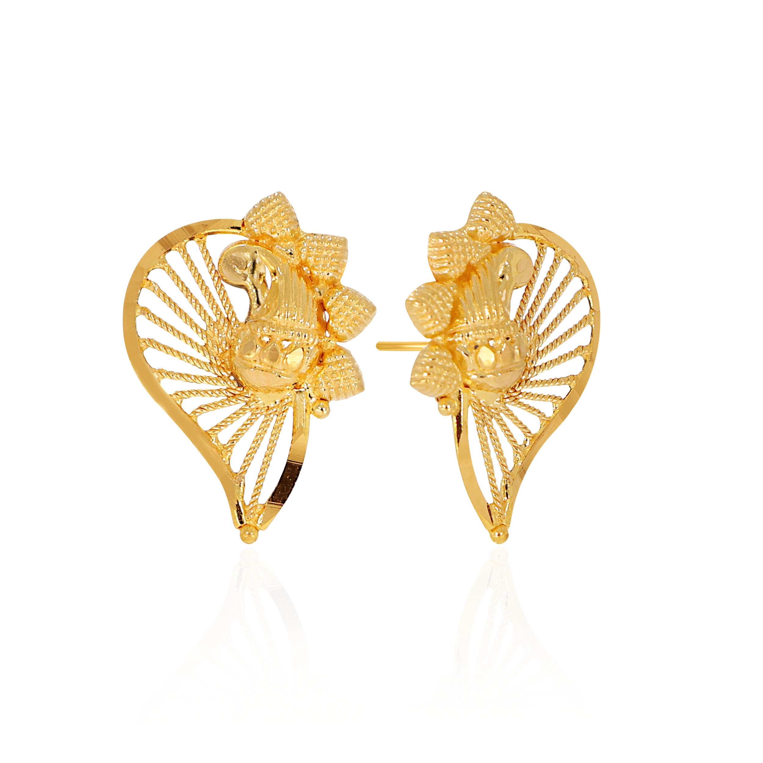 Paisley Allure Gold Studs - Senco Gold and Diamonds