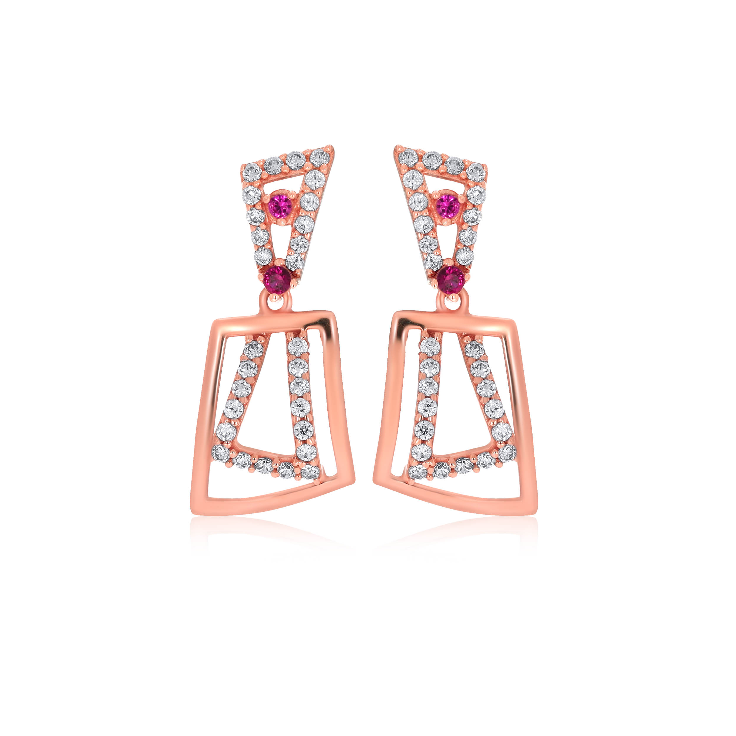 Glamorous Geometry Gold Drop Earrings - Senco Gold and Diamonds