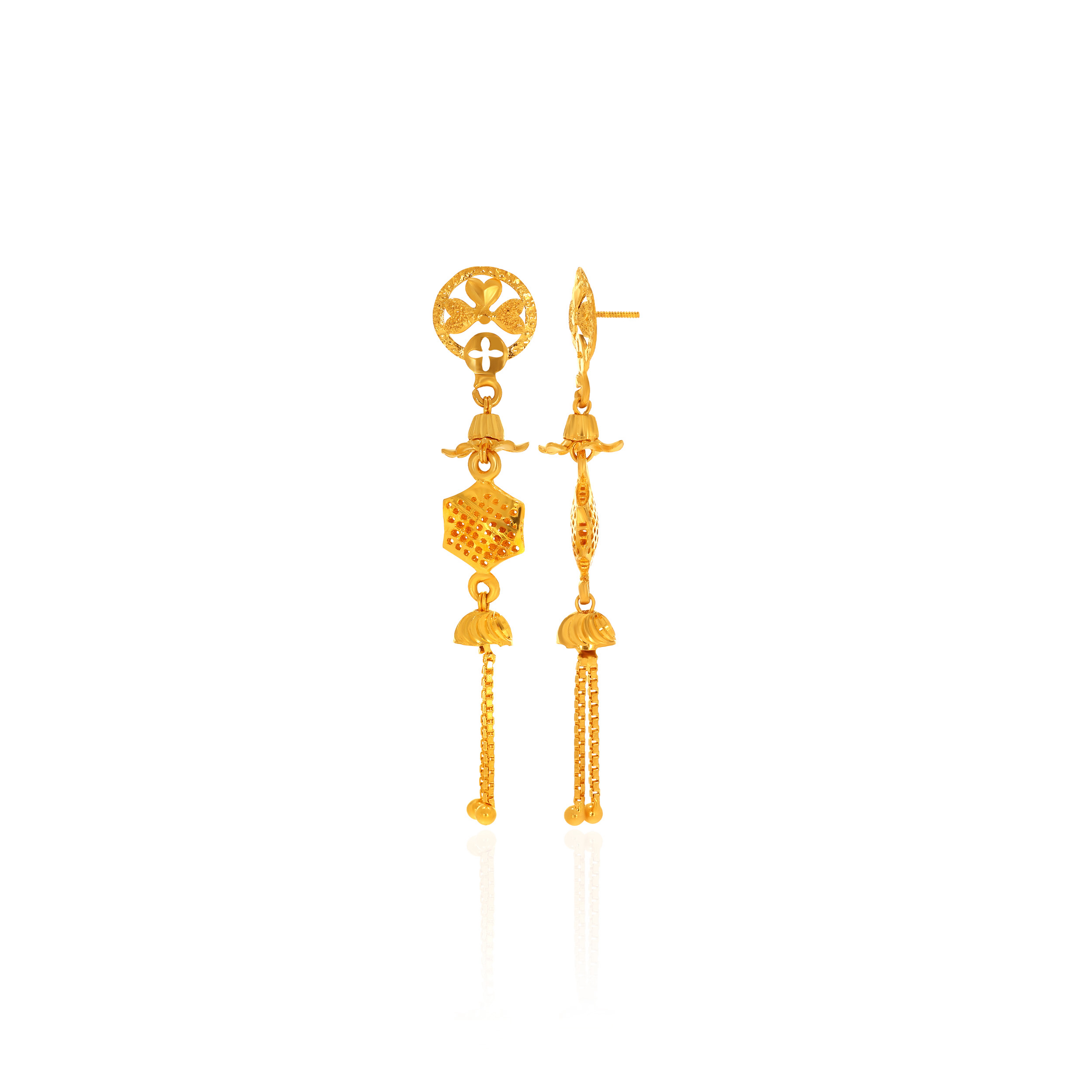 22K Yellow Gold Gold Drop Earrings-GP-D000764368 - Senco Gold and Diamonds