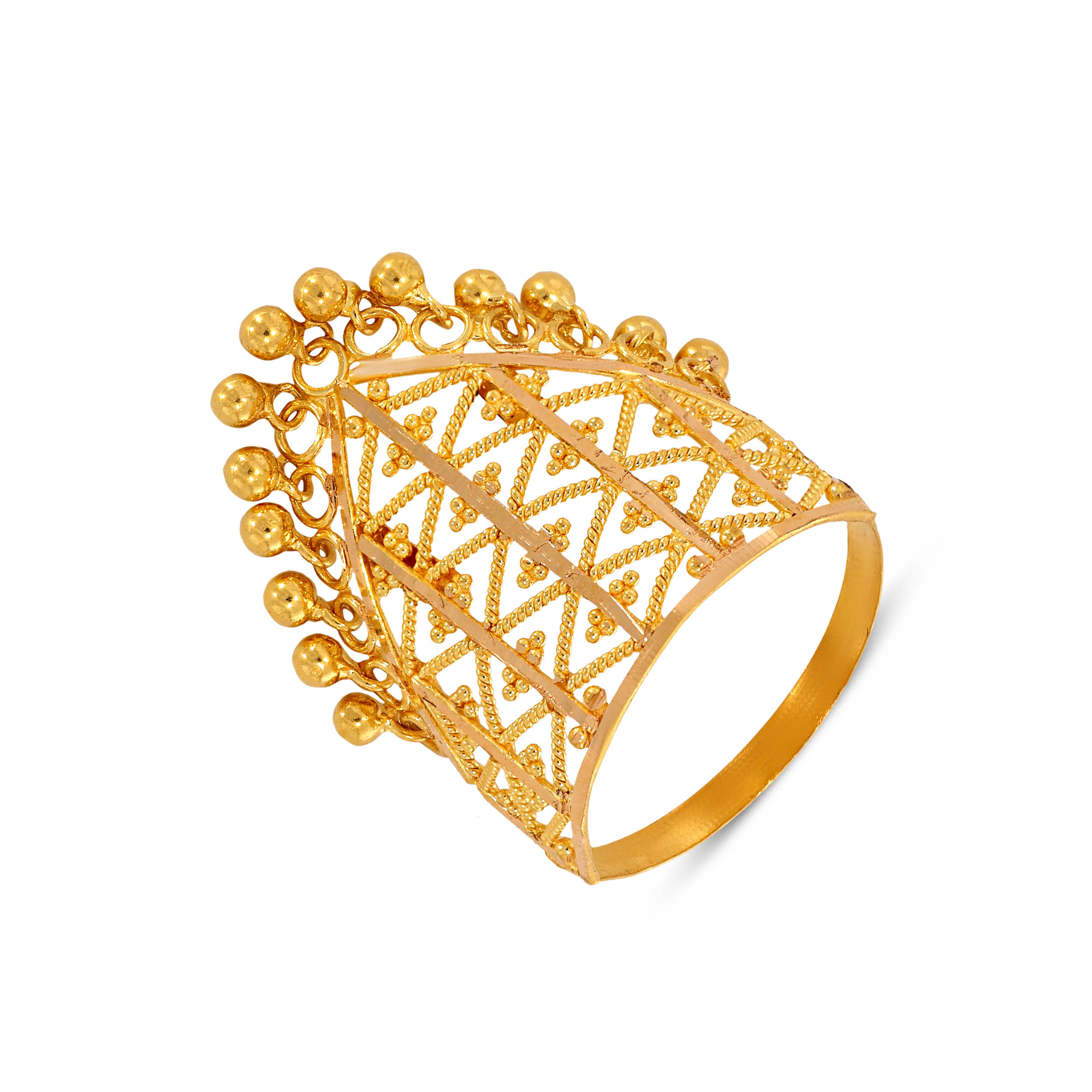 Filigree Lattice Gold Ring - Senco Gold and Diamonds