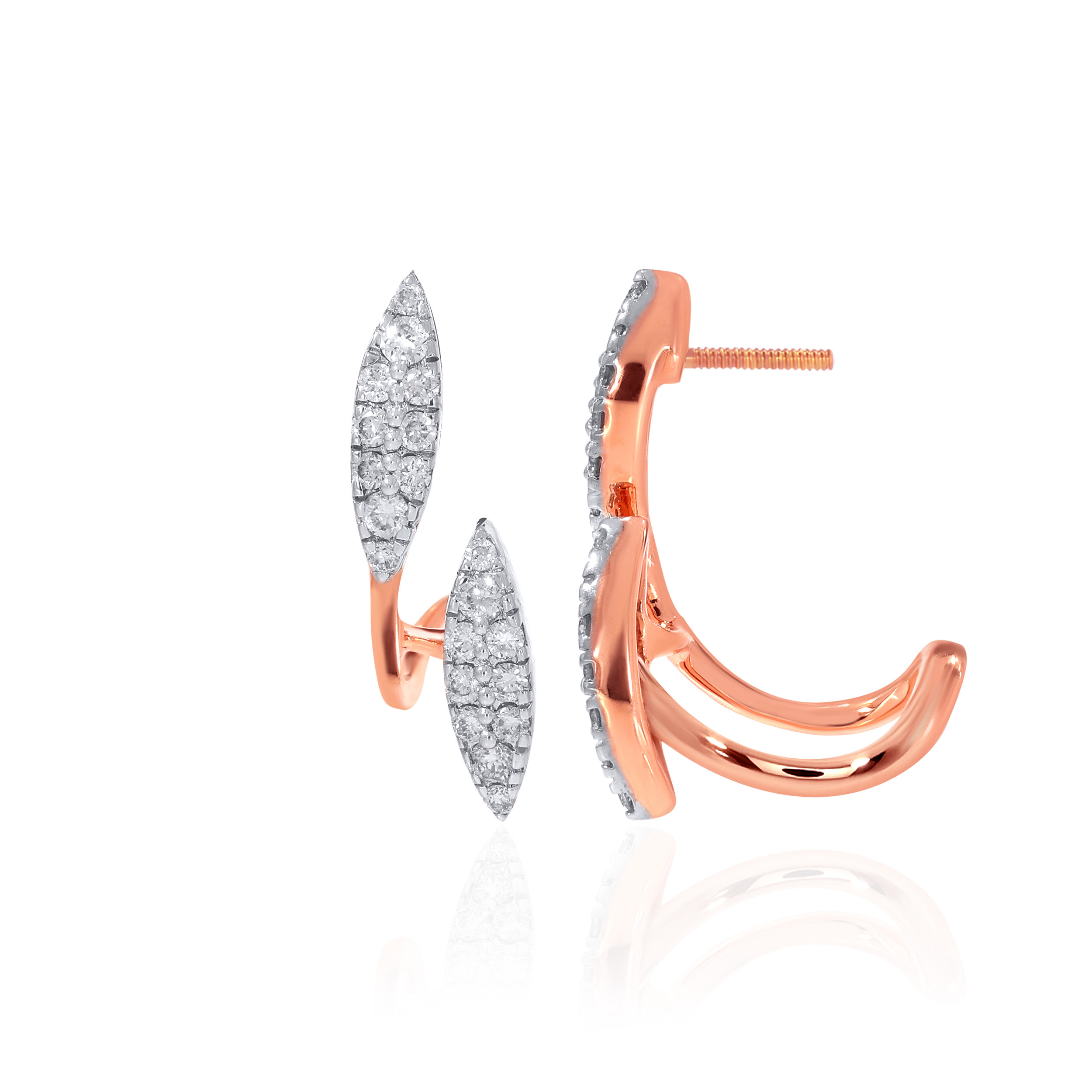 14K Rose Gold Diamond Hoops DT-D000735420 - Senco Gold and Diamonds