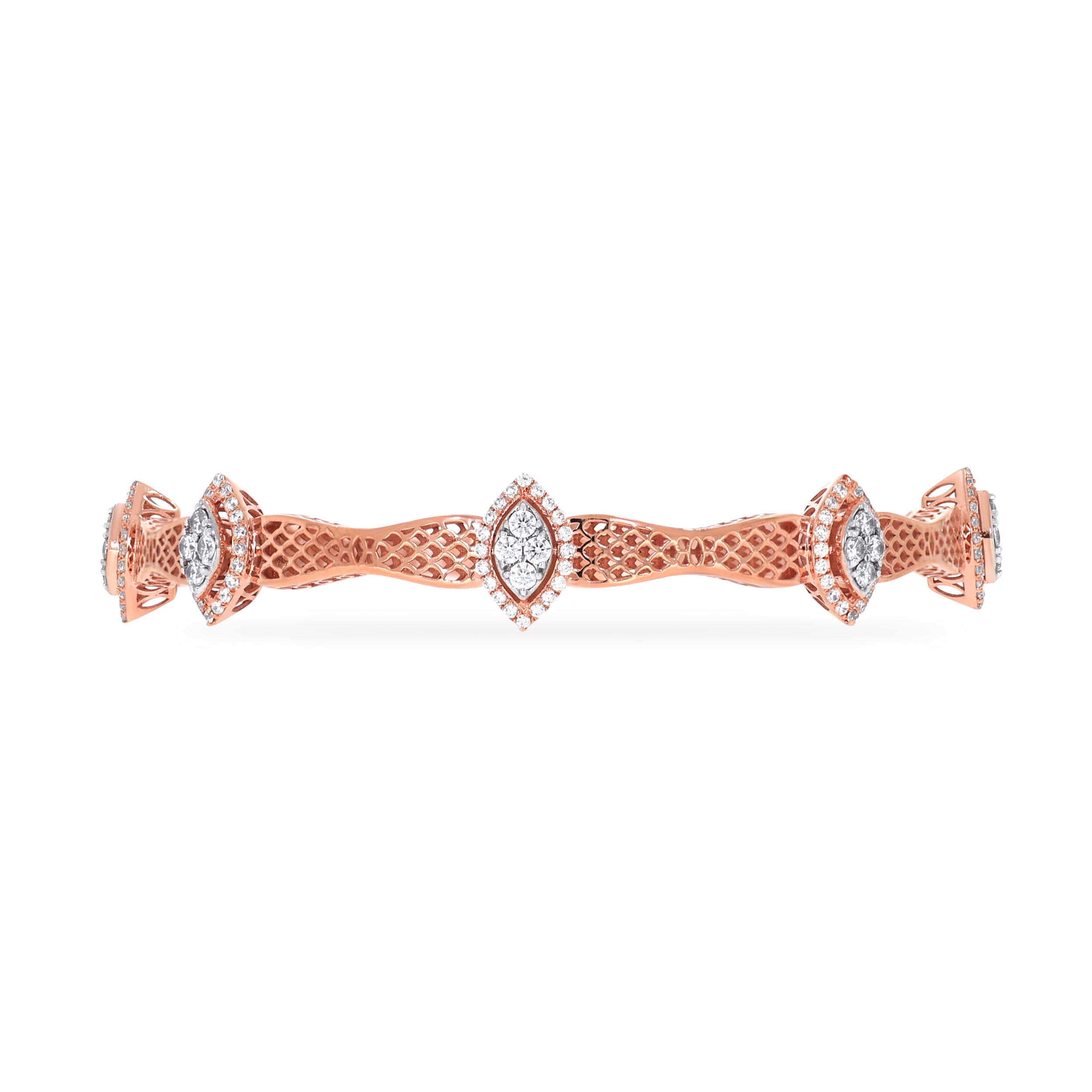 Leafy Fascination Diamond Bangle - Senco Gold and Diamonds