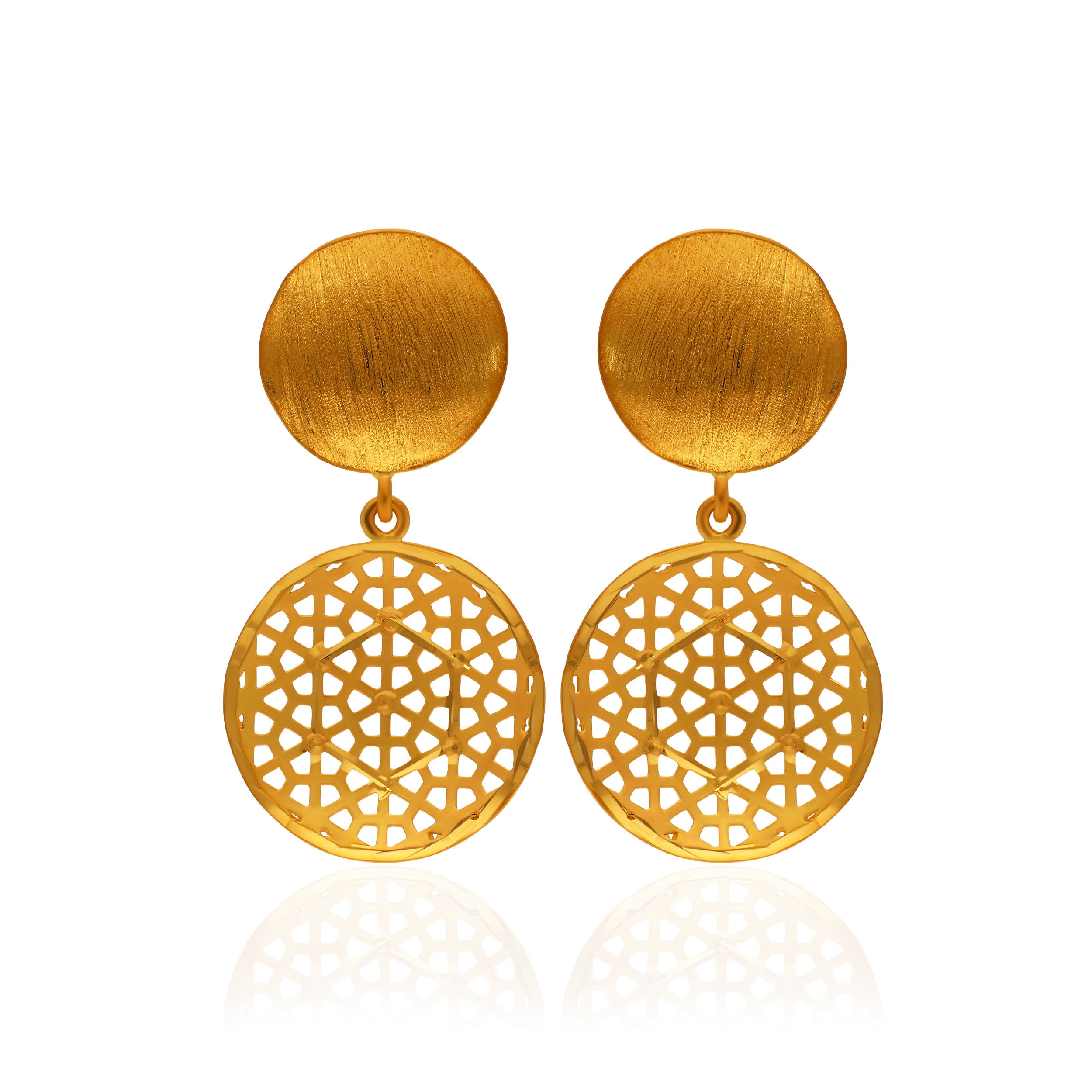 Lustrous Halo Gold Earrings - Senco Gold and Diamonds