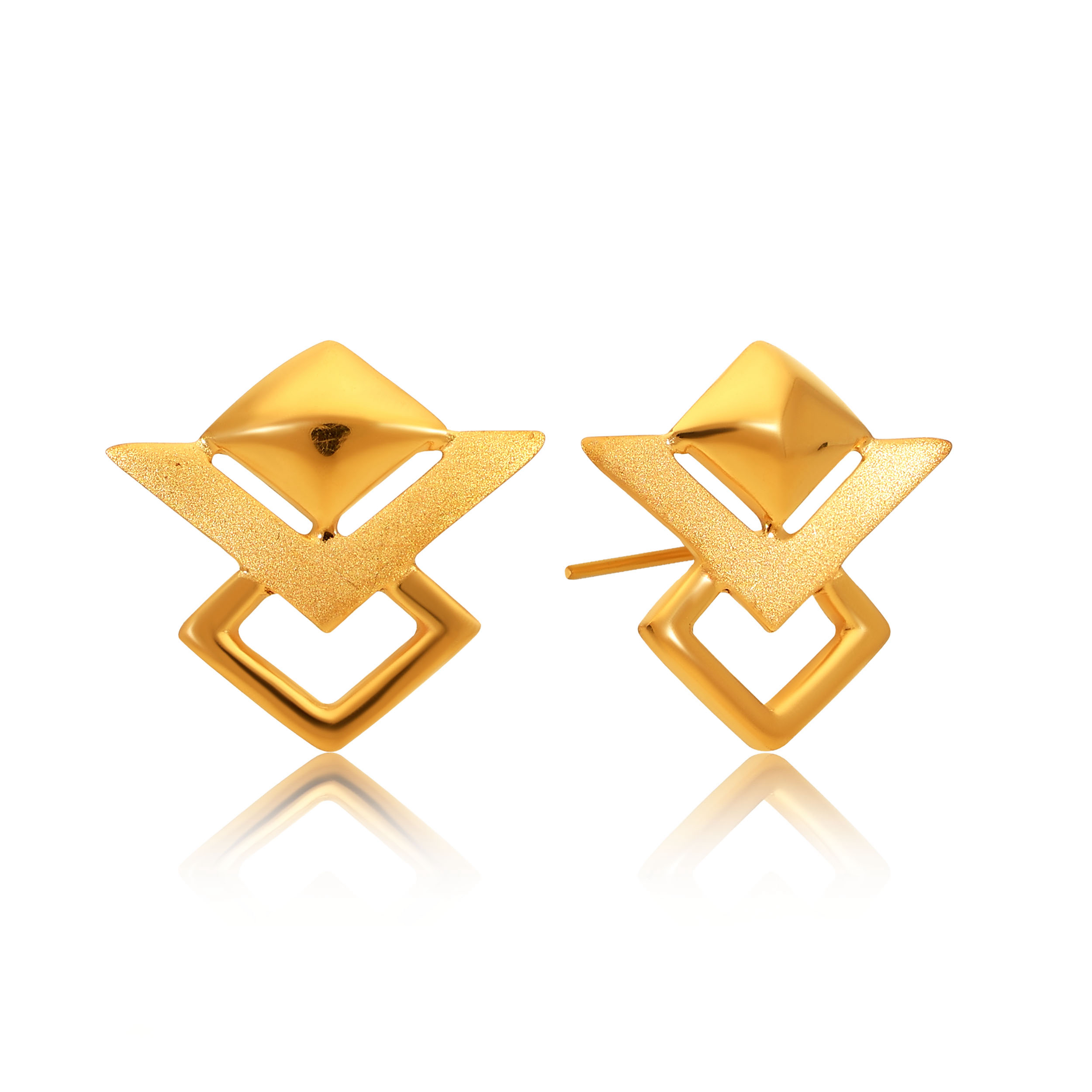 Celestia Edge Gold Studs - Senco Gold and Diamonds