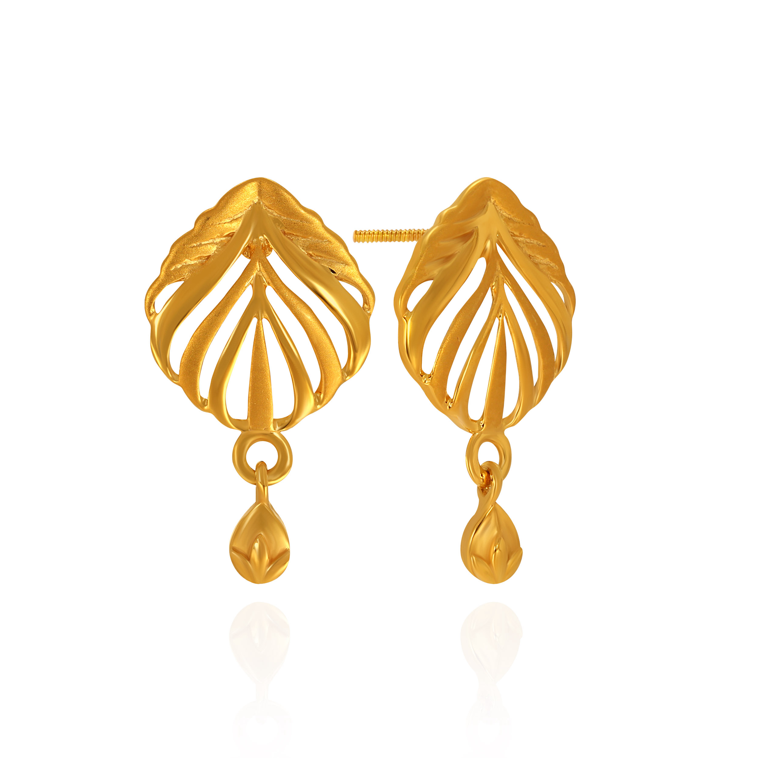 Nature’s Curve Gold Drop Earrings - Senco Gold and Diamonds