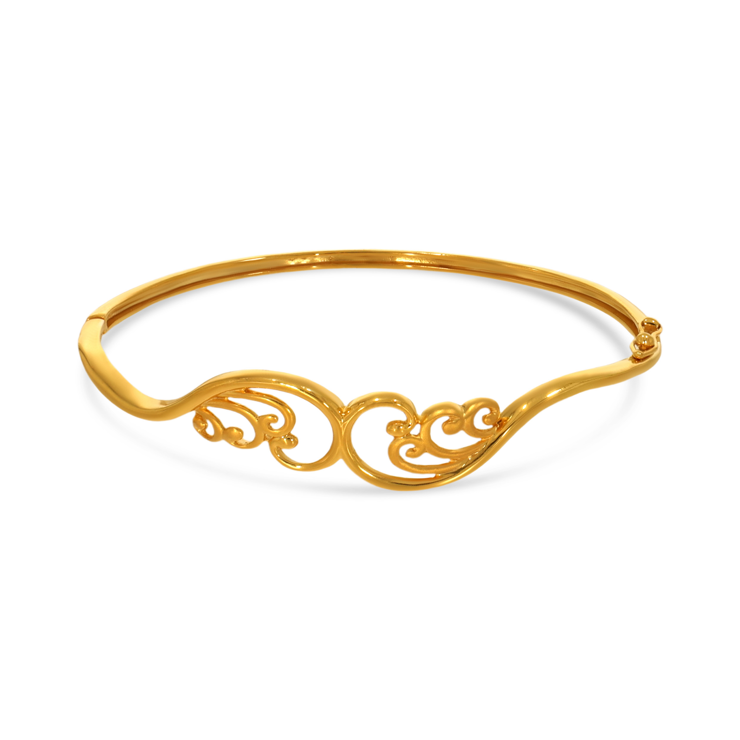 Lyrical Grace Gold Chur Bangle - Senco Gold and Diamonds