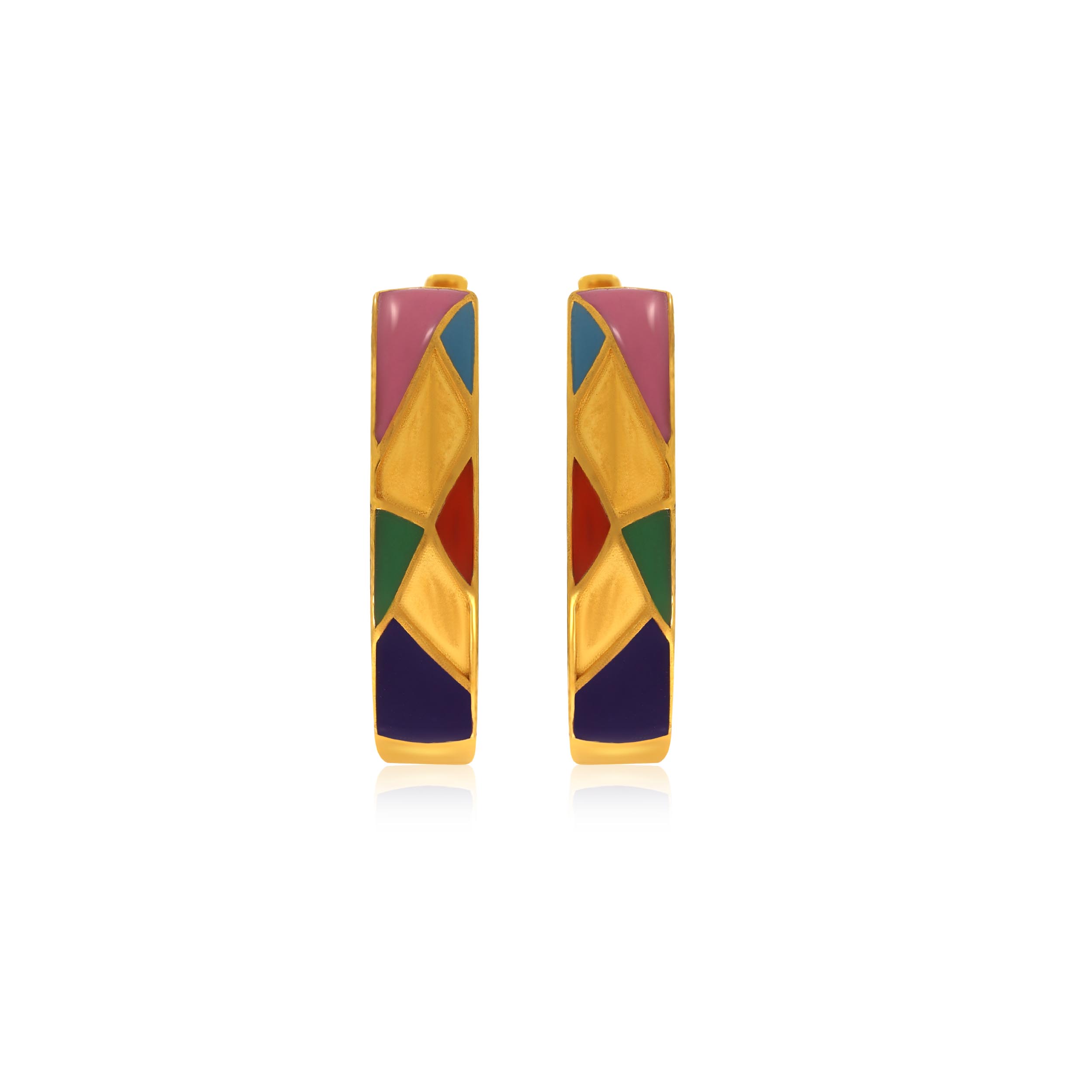 Colourful Creation Gold Hoop Earrings - Senco Gold and Diamonds