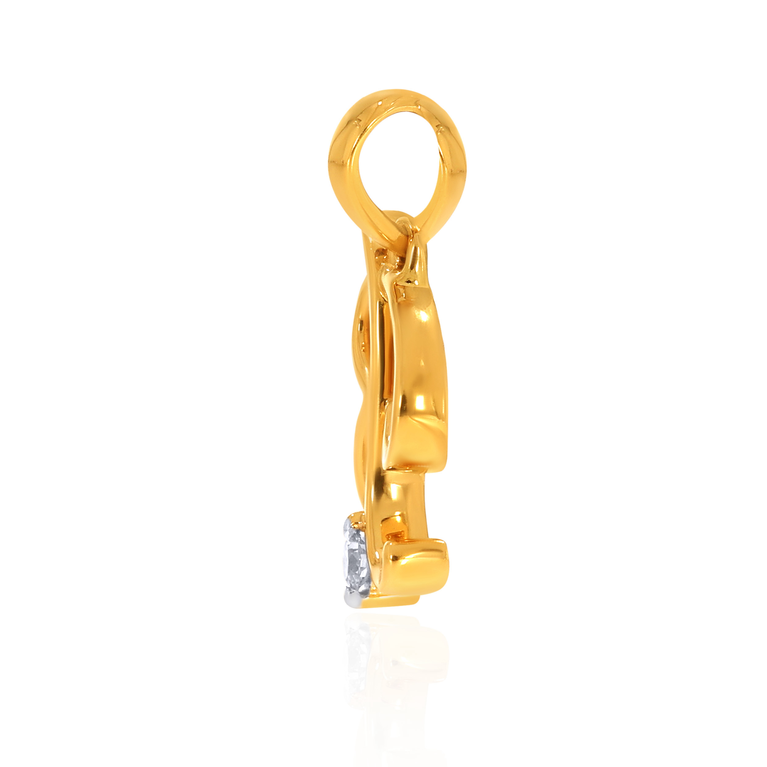 18K Yellow Gold B Alphabet Diamond Pendant-DPN-D000748611 - Senco Gold and Diamonds