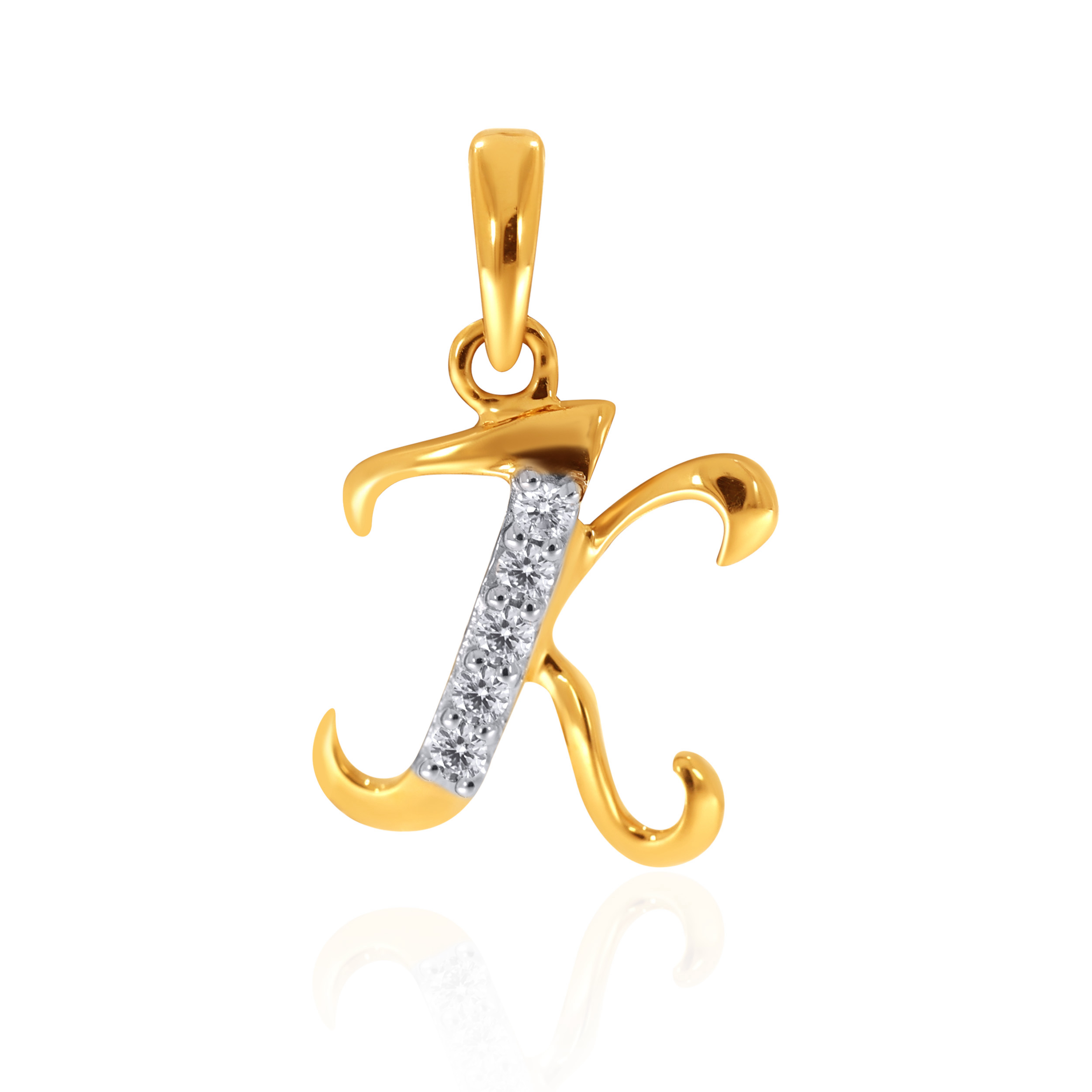 Contemporary "K" Initial Diamond Pendant - Senco Gold and Diamonds