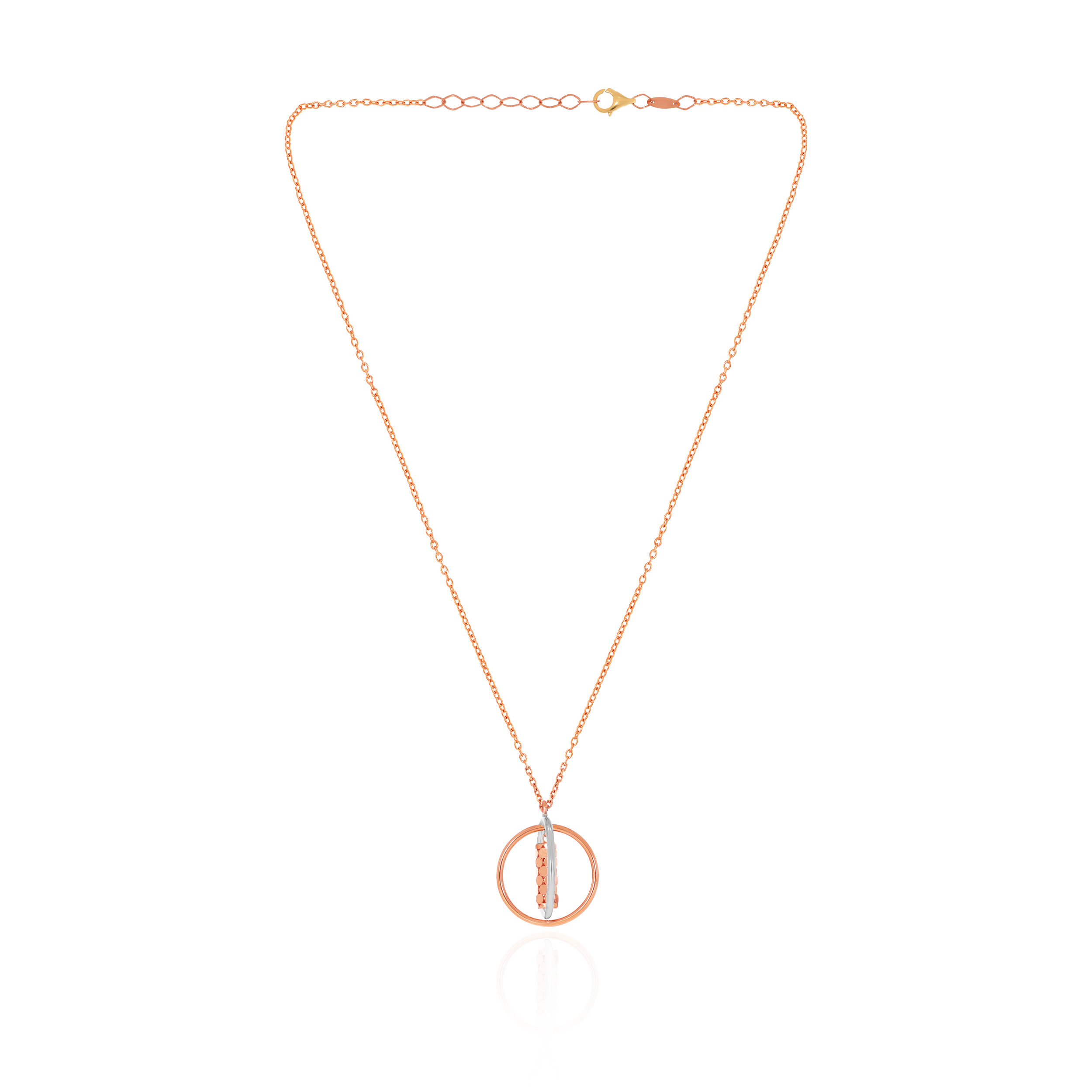 Intertwined Circles Rose Gold Chain Pendant - Senco Gold and Diamonds