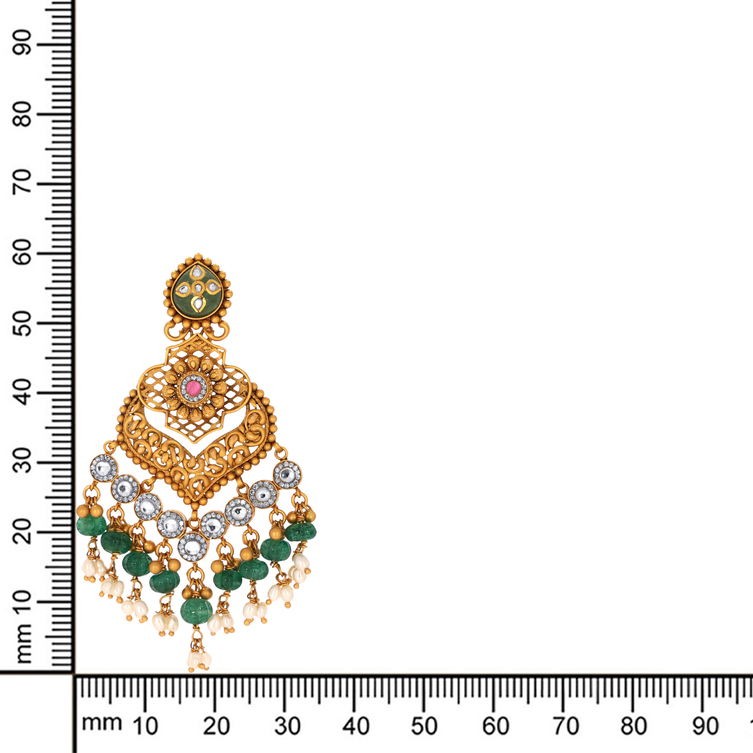 Majestic Grace Kundan Earrings - Senco Gold and Diamonds