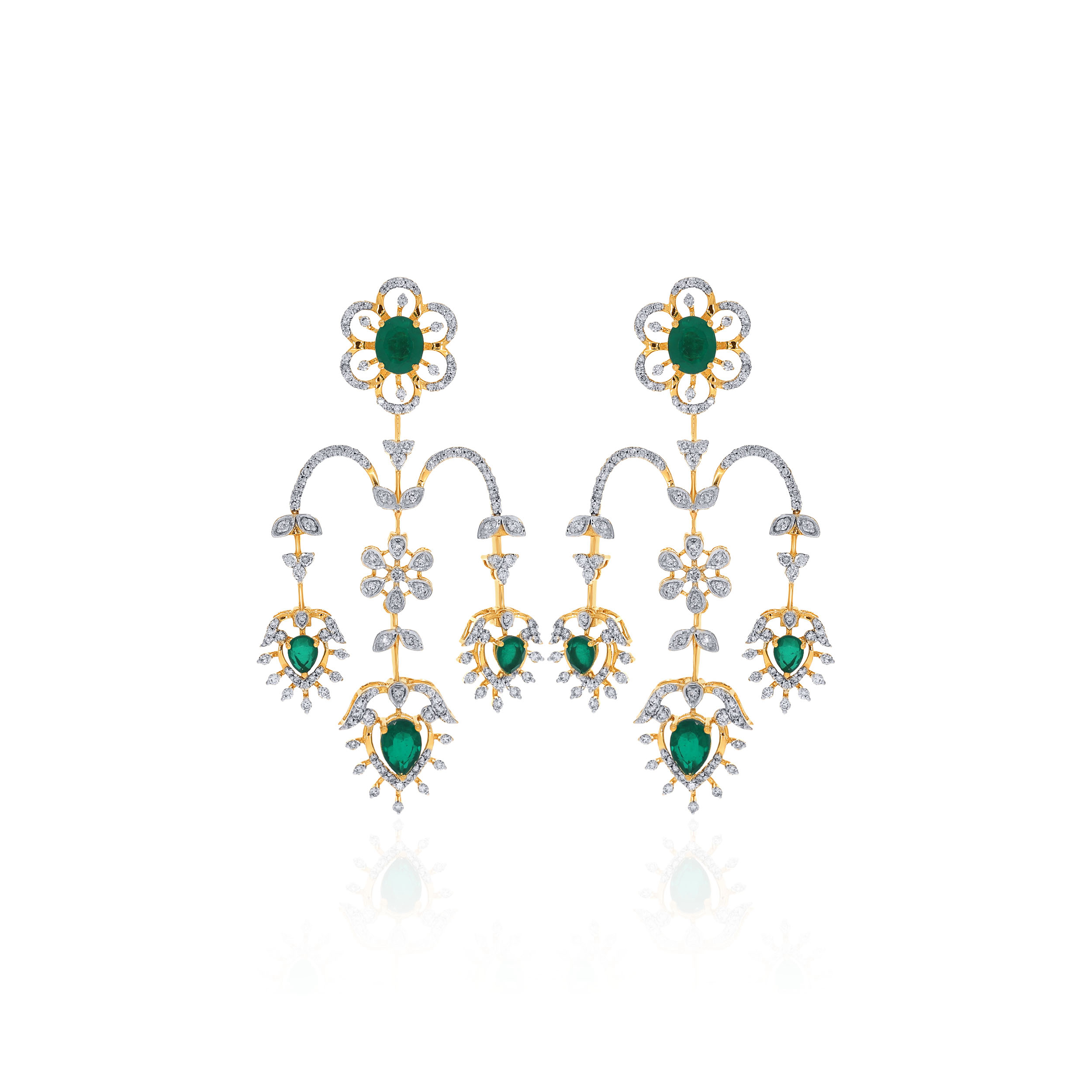 14K Yellow Gold Diamond Drop Earrings-DTGN-D000792500 - Senco Gold and Diamonds