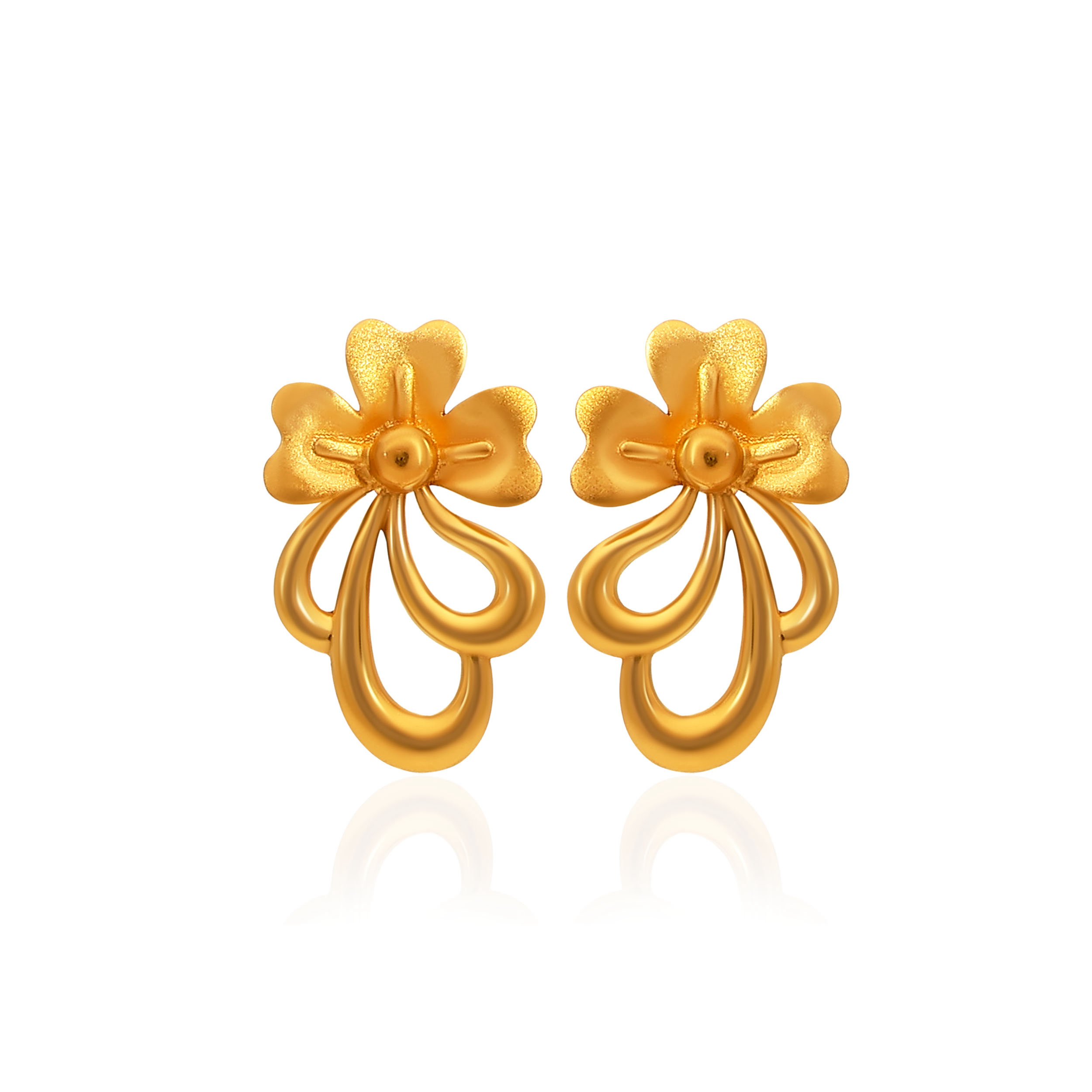 First Bloom Gold Studs - Senco Gold and Diamonds