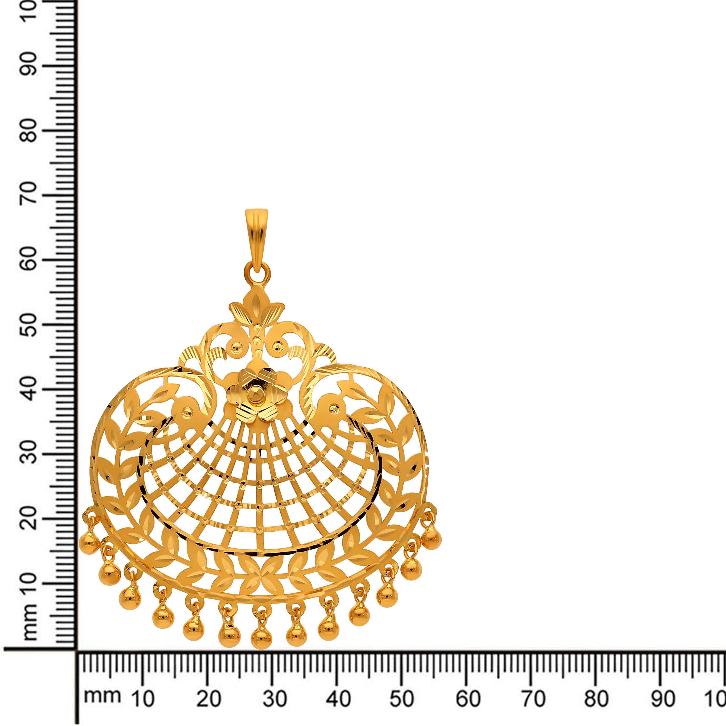 Exquisite Filigree Leaf Gold Pendant - Senco Gold and Diamonds