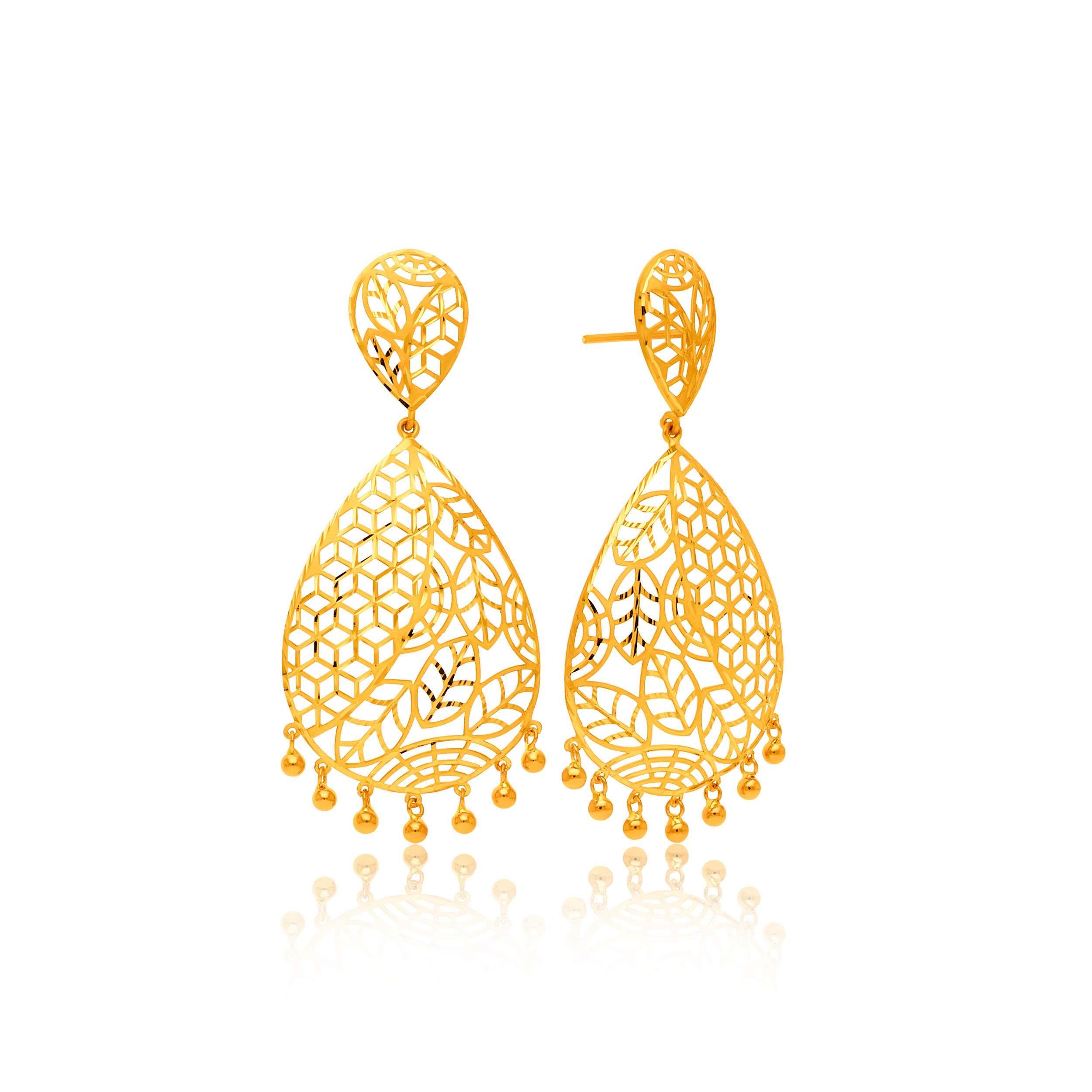 22K Yellow Gold Dangler Earrings-GP-SAD0004949 - Senco Gold and Diamonds