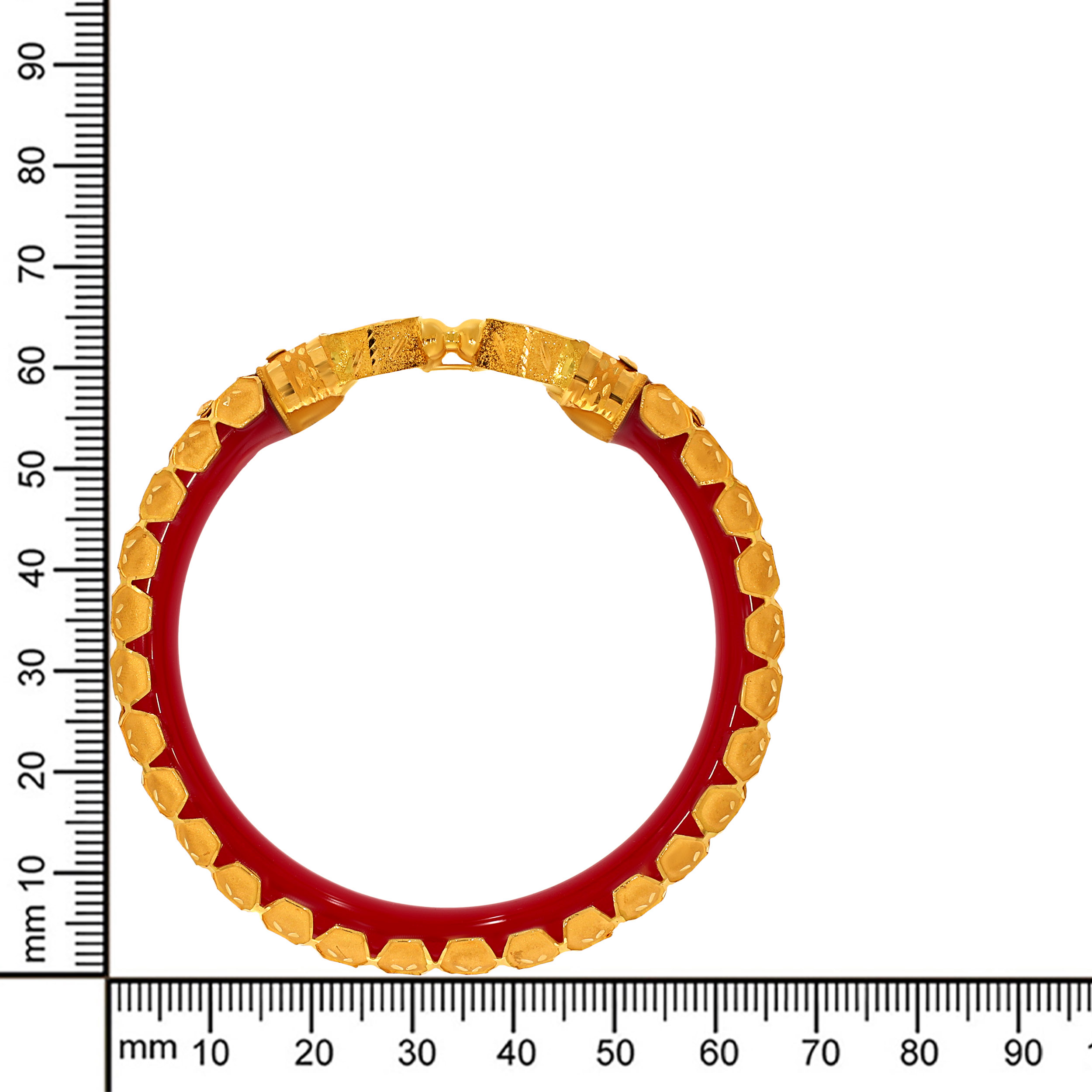 Opulent Red Mukh Pola Bangle - Senco Gold and Diamonds