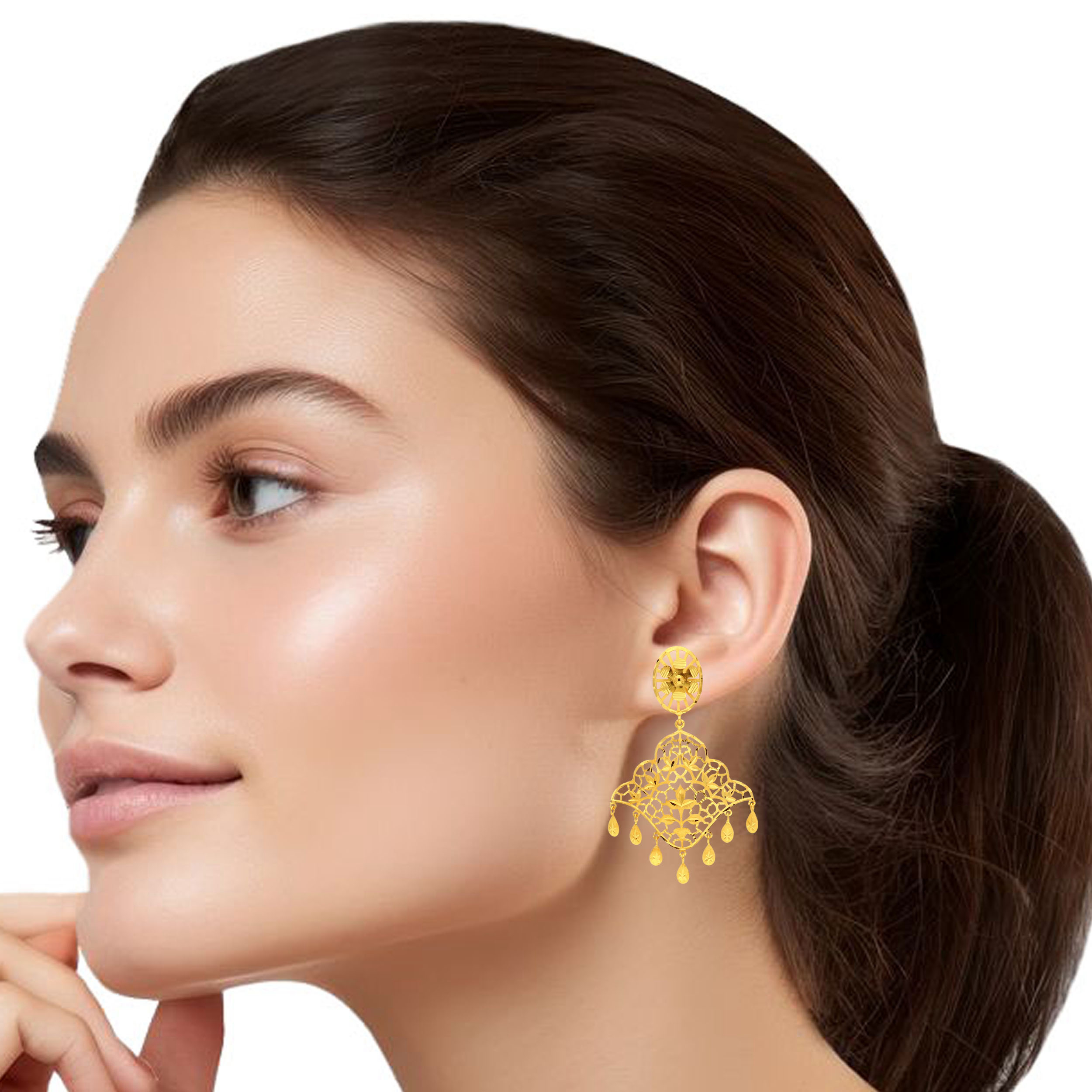 Chic Ethos Gold Earrings - Senco Gold and Diamonds