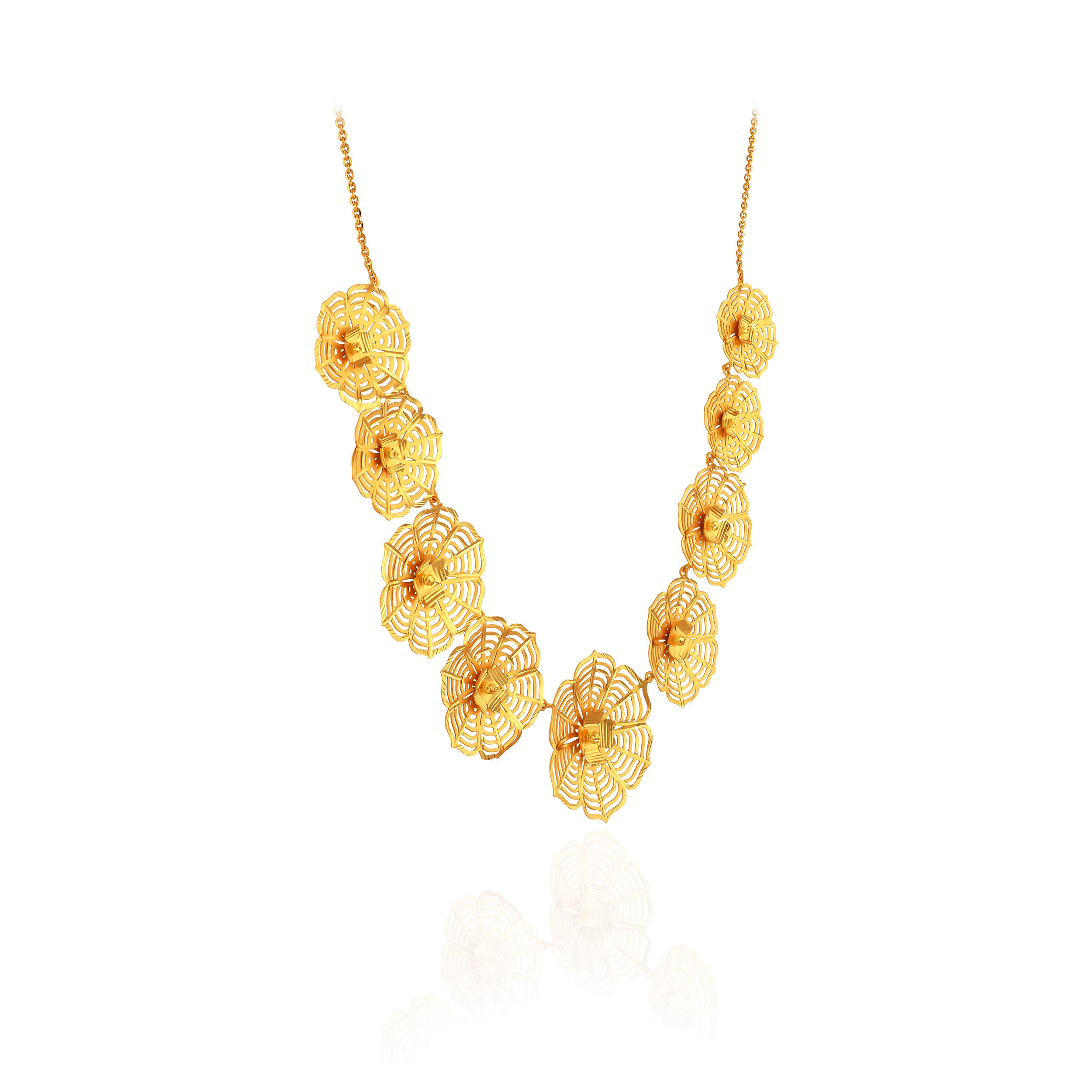 Rhythmic Floral Gold Necklace - Senco Gold and Diamonds