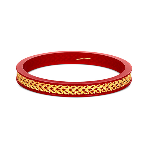 Red Rhythm Gold Pola Bangle - Senco Gold and Diamonds