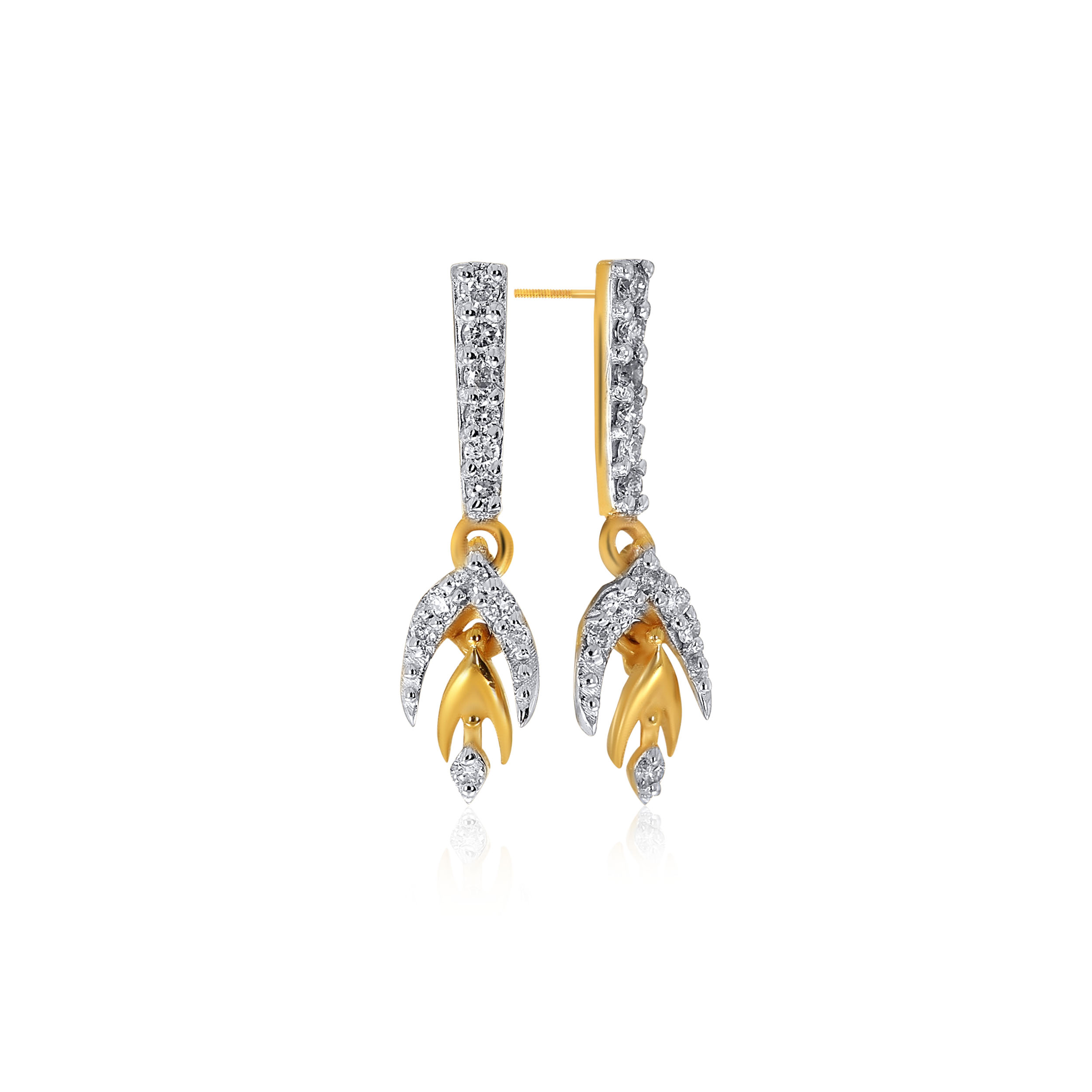 Dazzling Bud Diamond Drop Earrings - Senco Gold and Diamonds