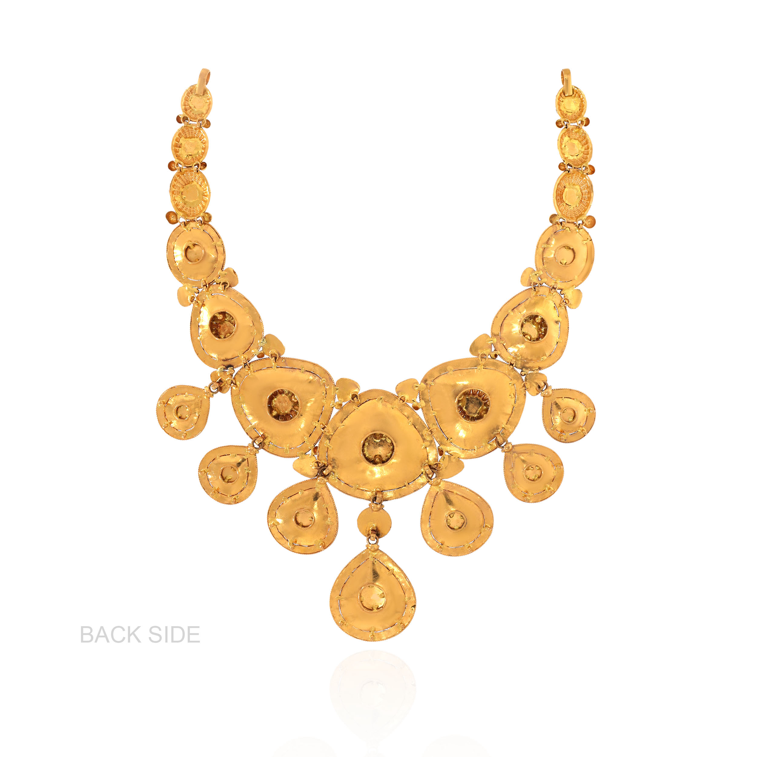 Teardrop Kundan Gold Necklace - Senco Gold and Diamonds