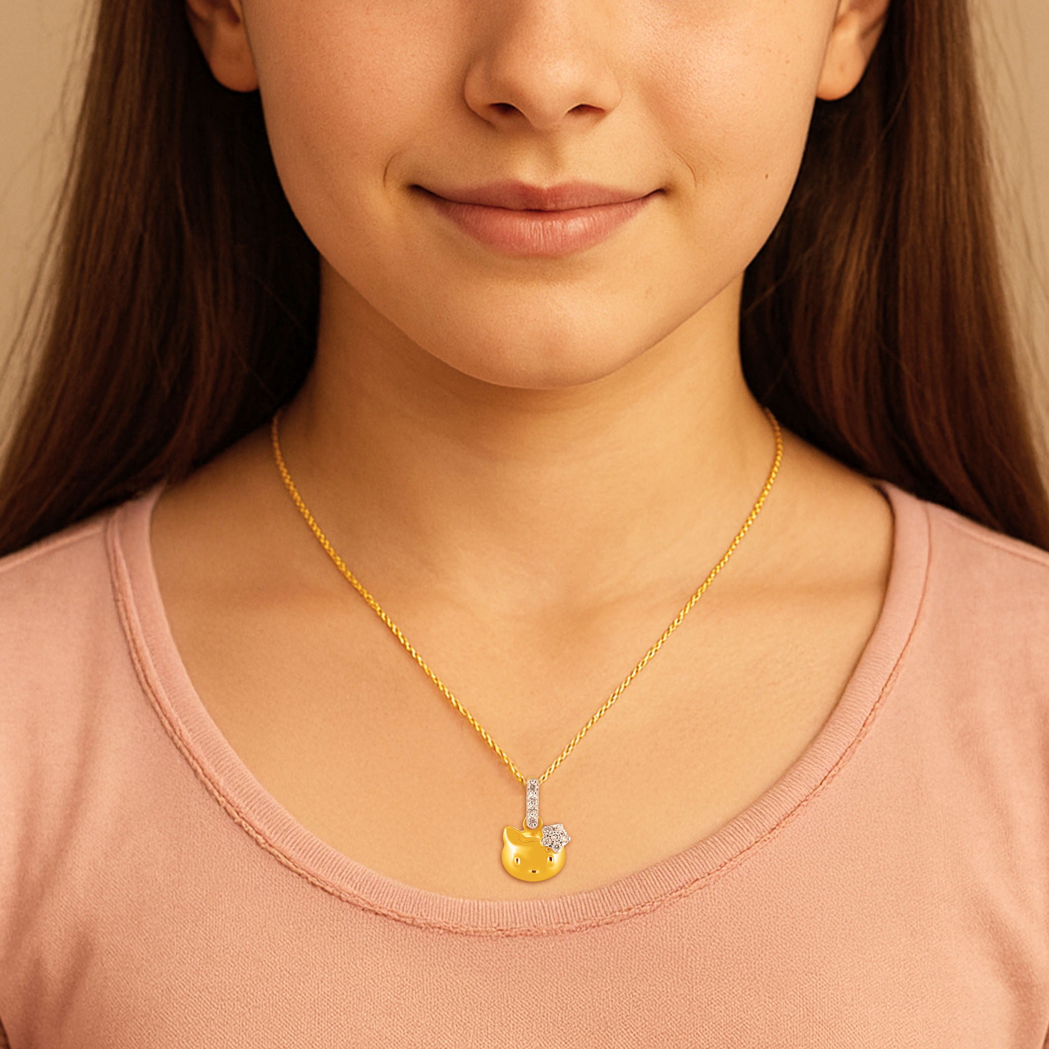 Kitty Bloom Kids' Diamond Pendant - Senco Gold and Diamonds