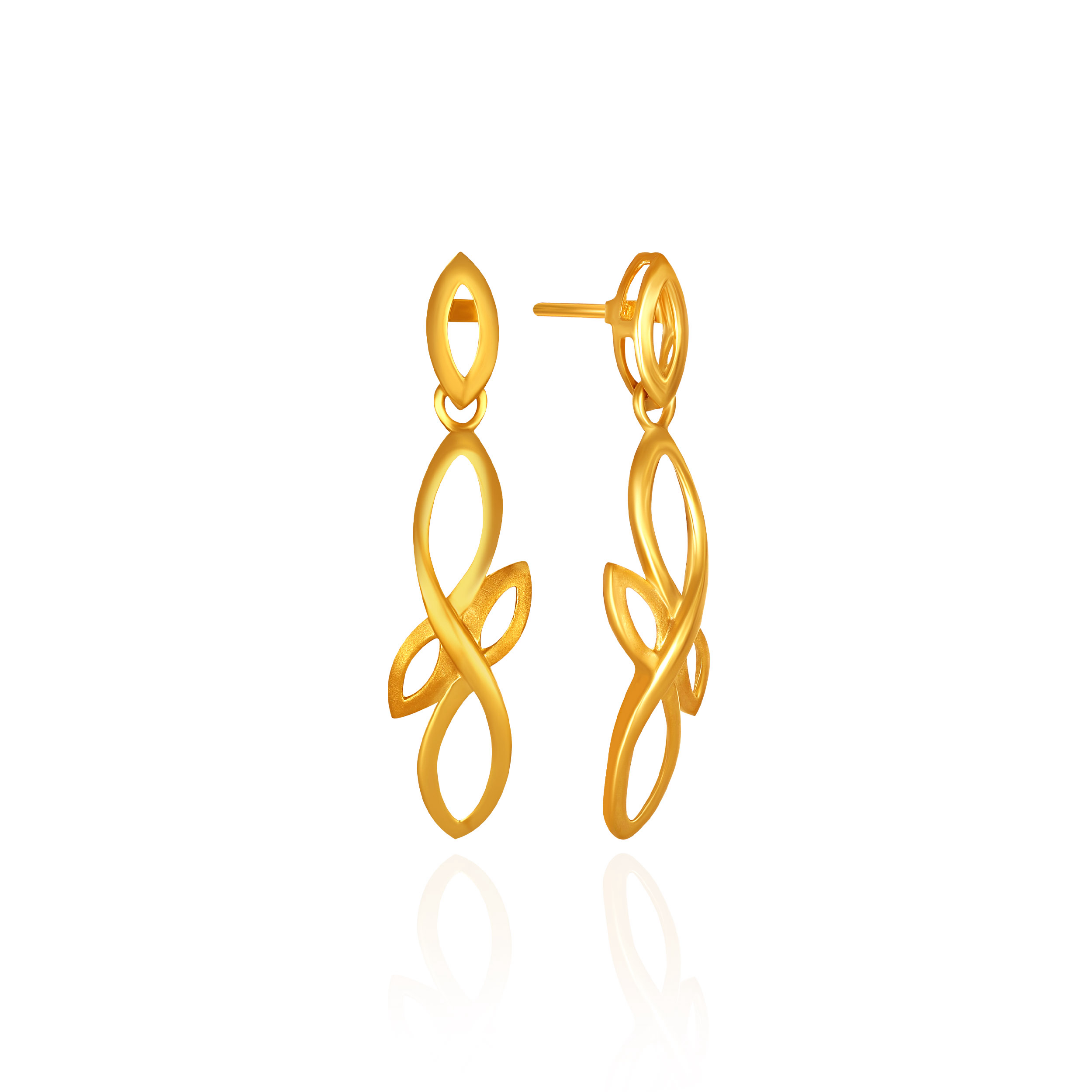 Eternal Twist Gold Drop Earrings - Senco Gold and Diamonds