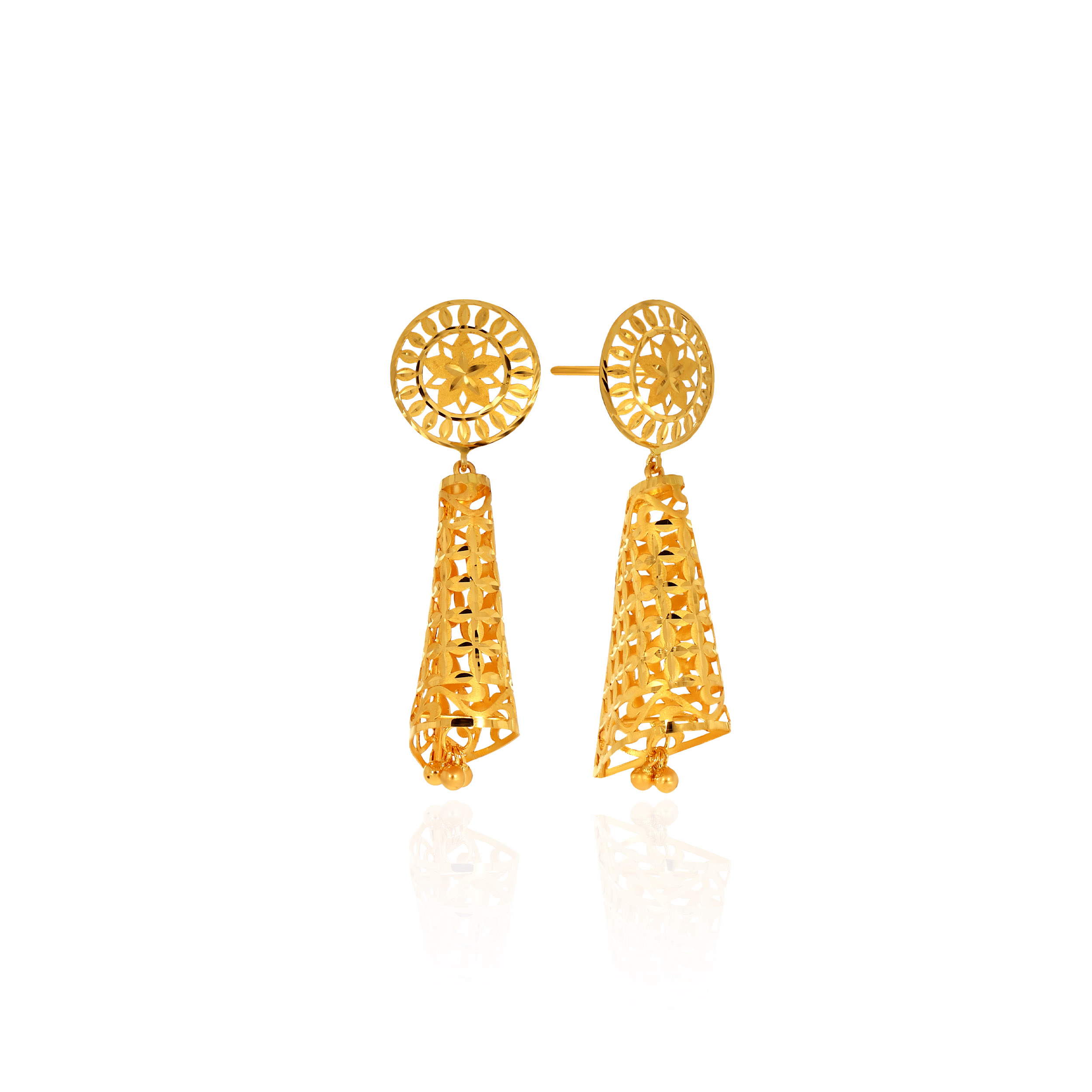 22K Yellow Gold Jhumka Earrings - GJ-SAD0004570 - Senco Gold and Diamonds