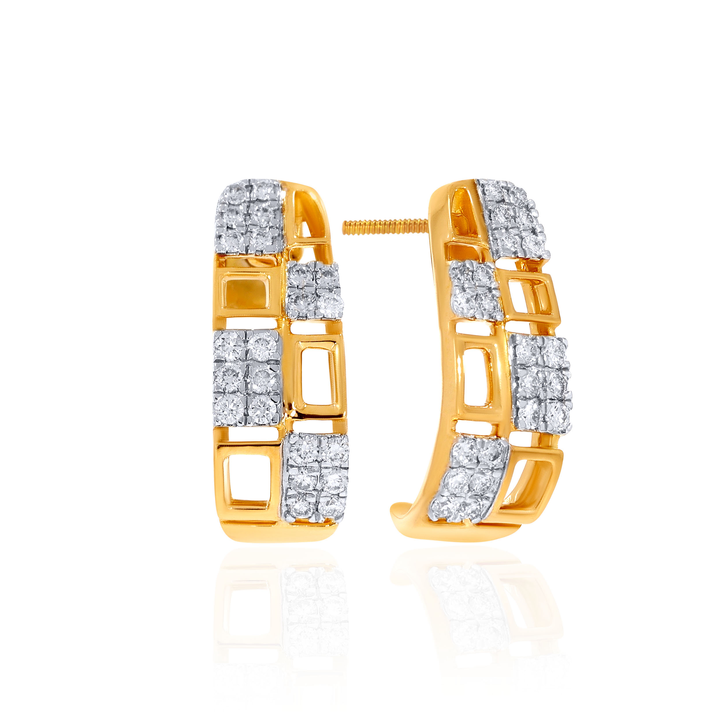 14K Yellow Gold Diamond Hoops DT-D000749061 - Senco Gold and Diamonds