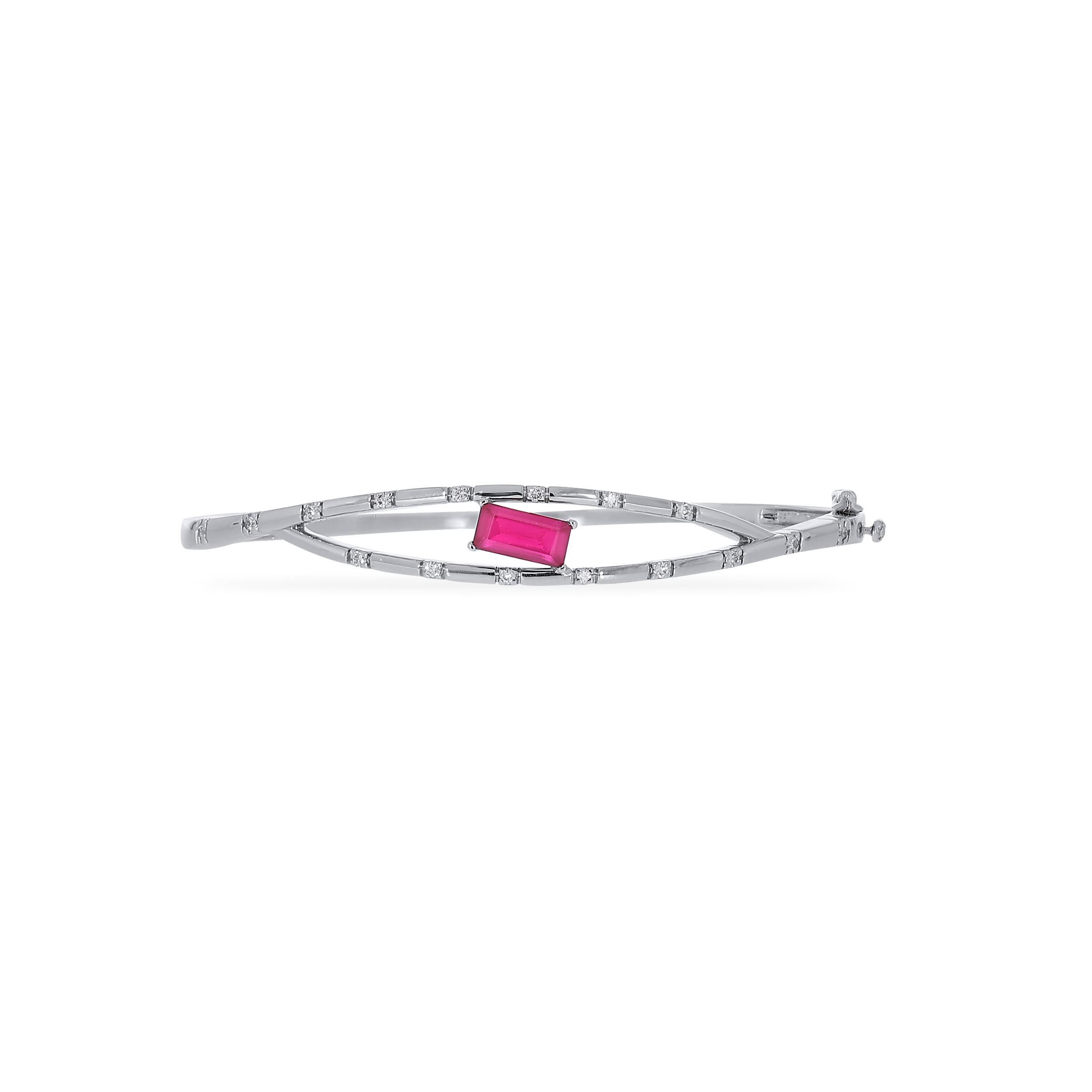 Rosy Glamour Platinum Diamond Bracelet - Senco Gold and Diamonds