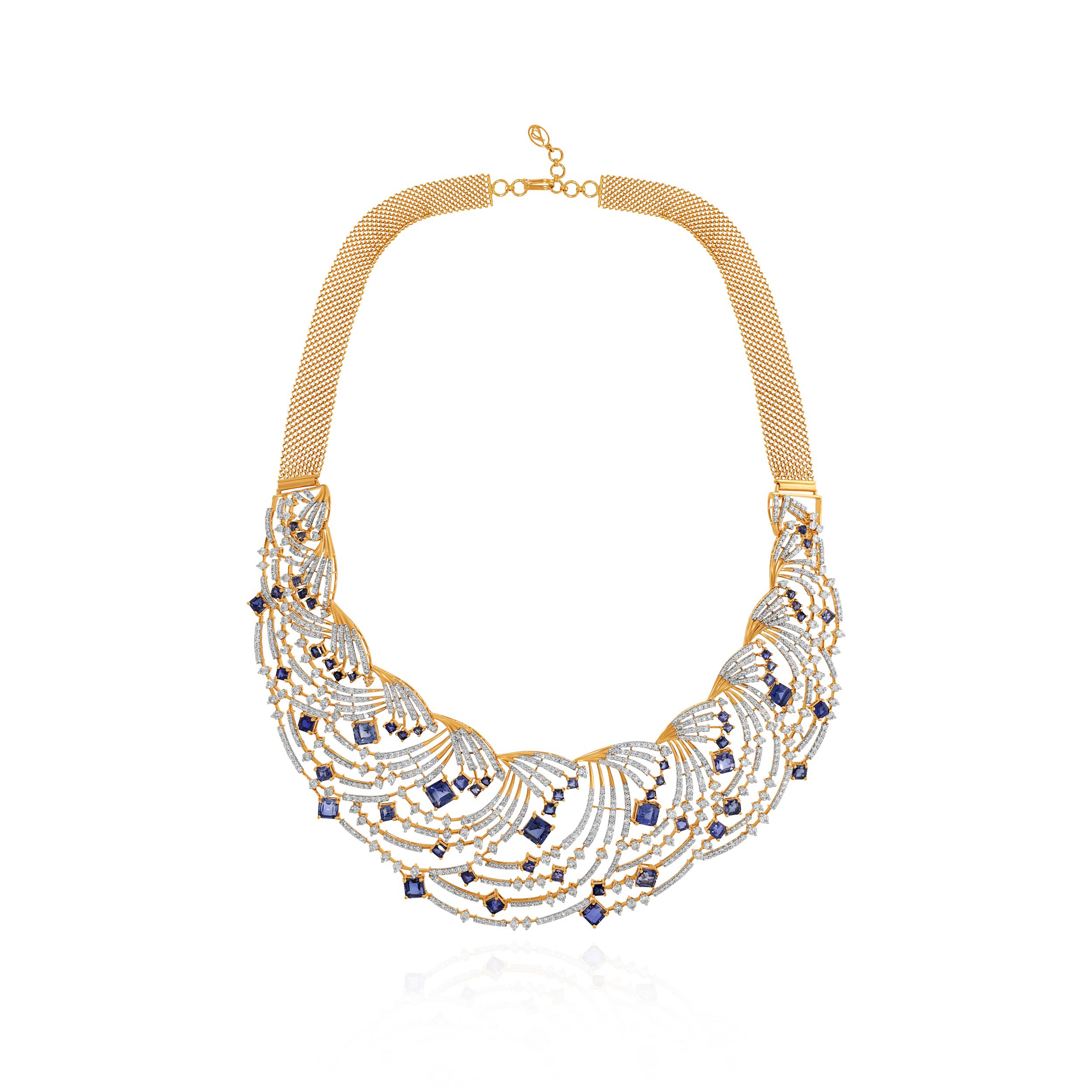 Gilded Wave Diamond Gold Necklace - Senco Gold and Diamonds
