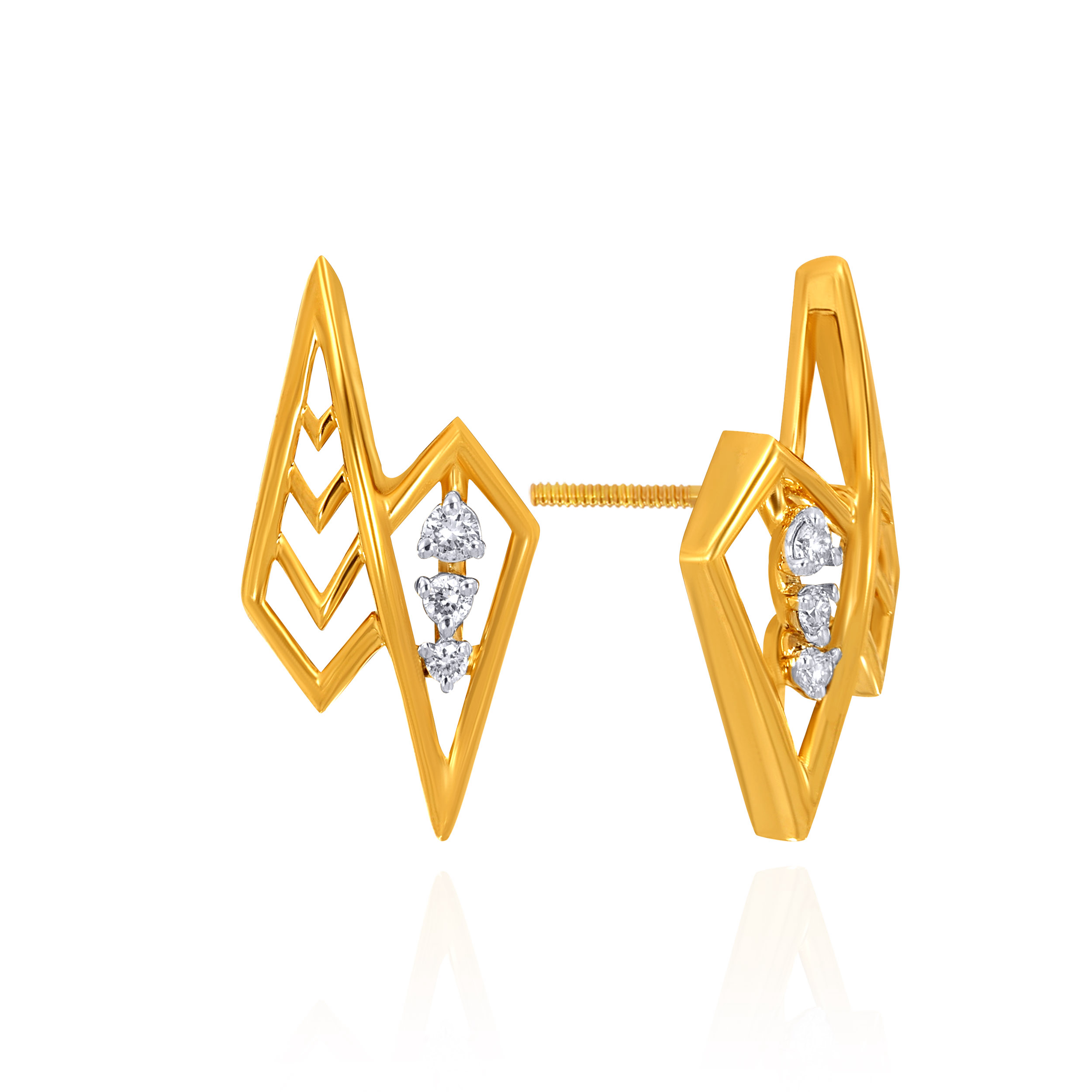 Modern Nested Diamond Earrings - Senco Gold and Diamonds