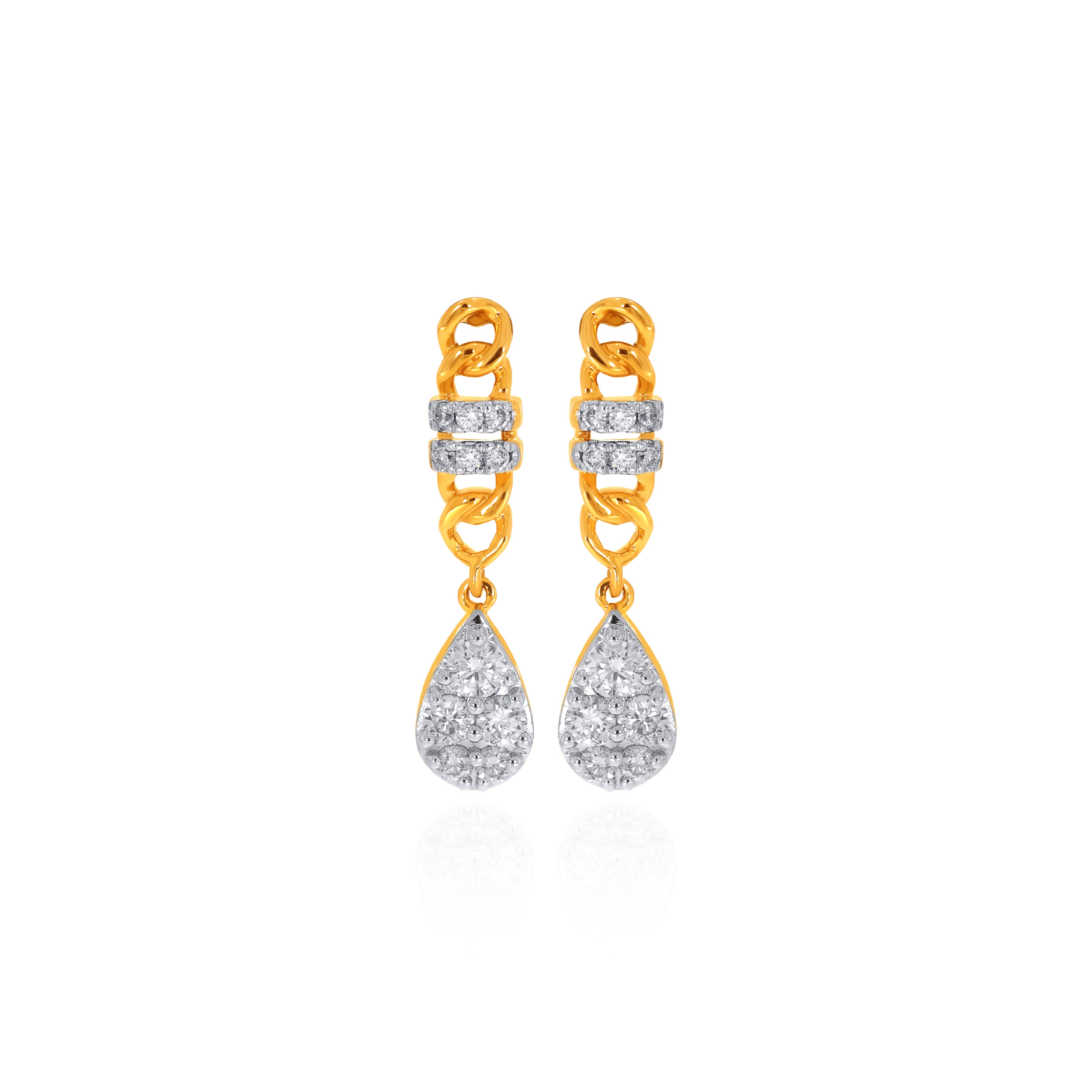 14K Yellow Gold Diamond Drop Earrings-DT-D000772712 - Senco Gold and Diamonds