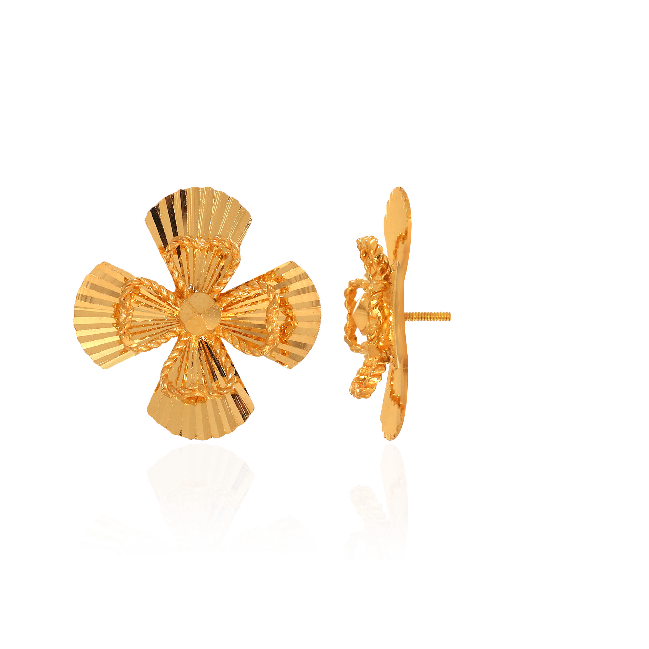 Primrose Delight Gold Studs - Senco Gold and Diamonds