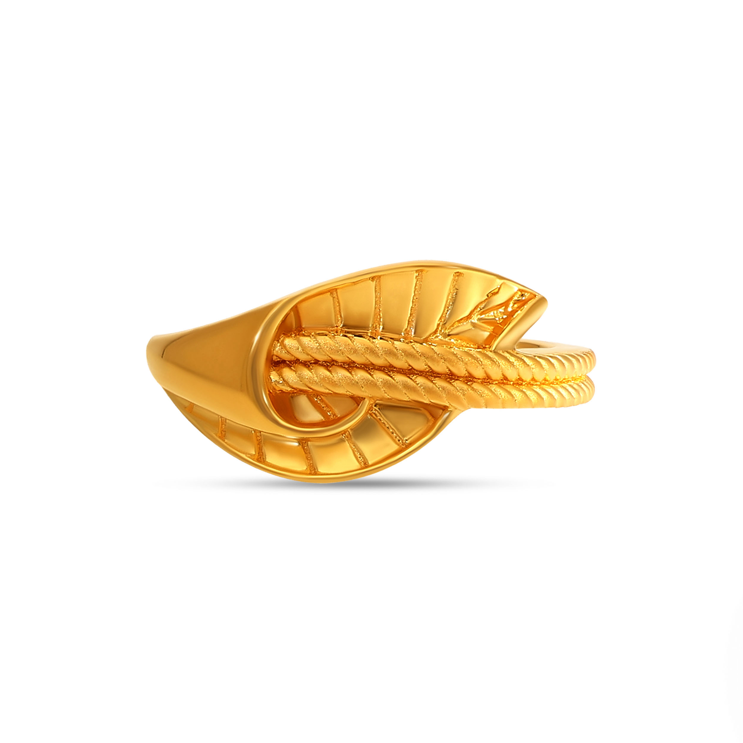 Braided Overlap Gold Ring - Senco Gold and Diamonds