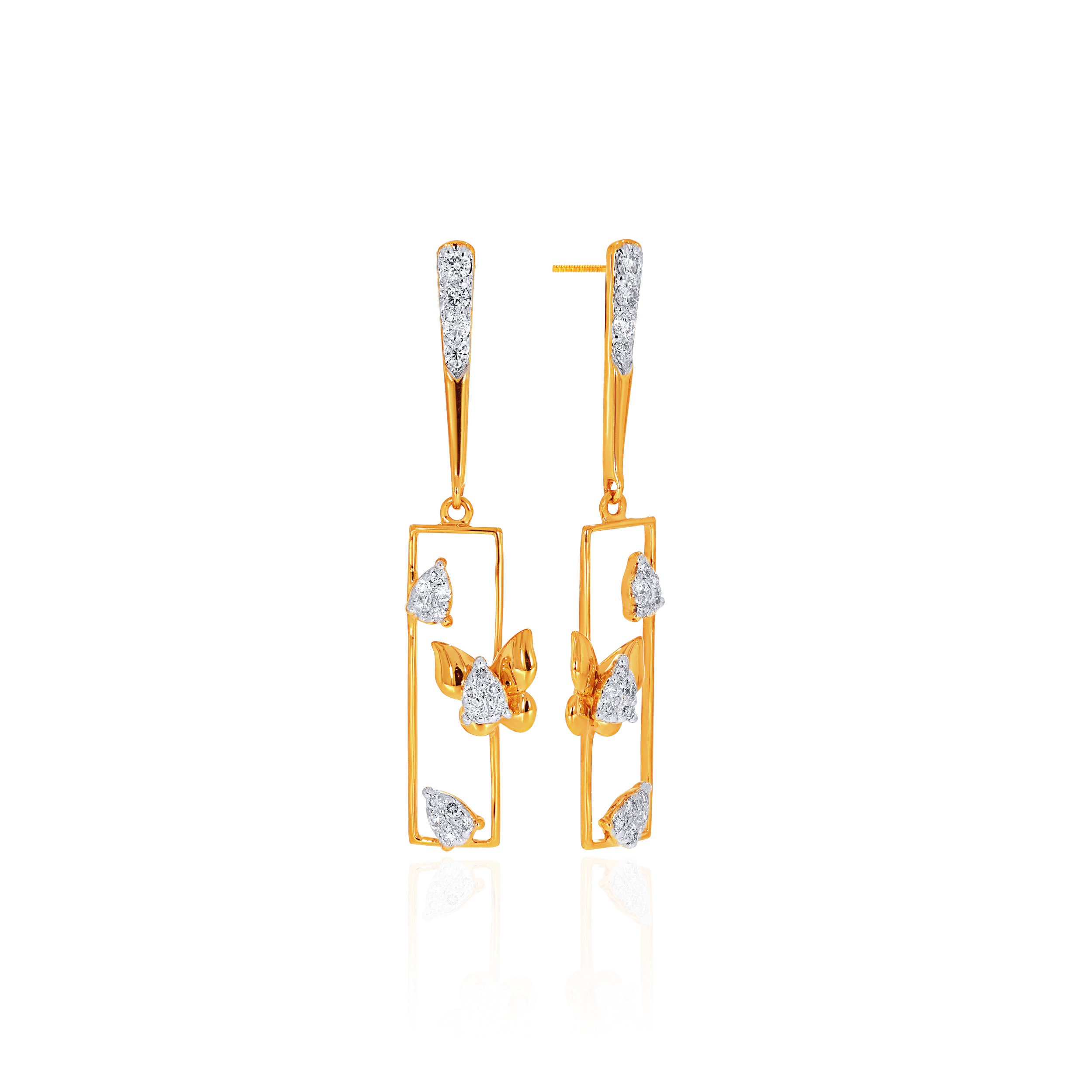 Whispering Wings Diamond Drop Earrings - Senco Gold and Diamonds