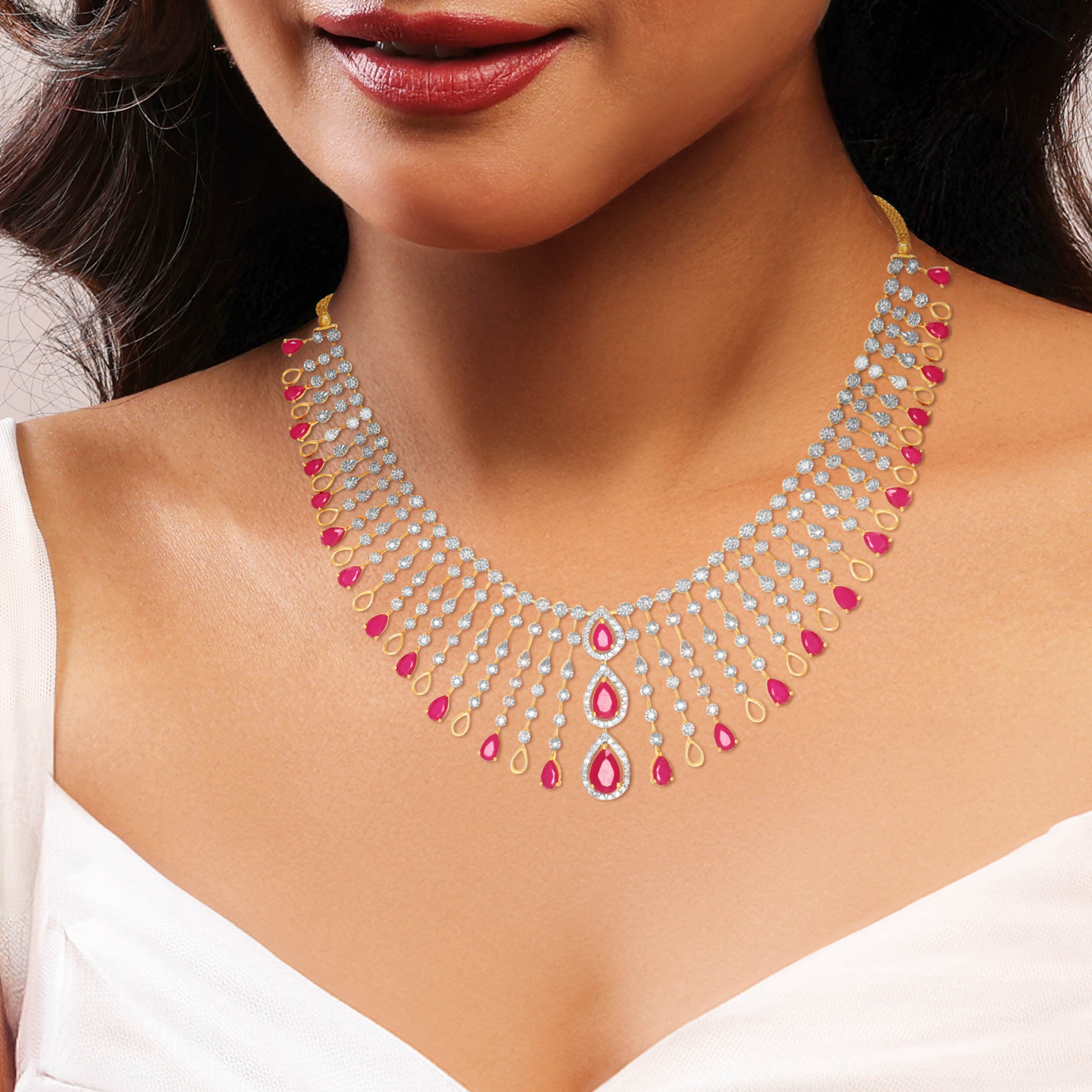 Lavish Brilliance Diamond Necklace - Senco Gold and Diamonds