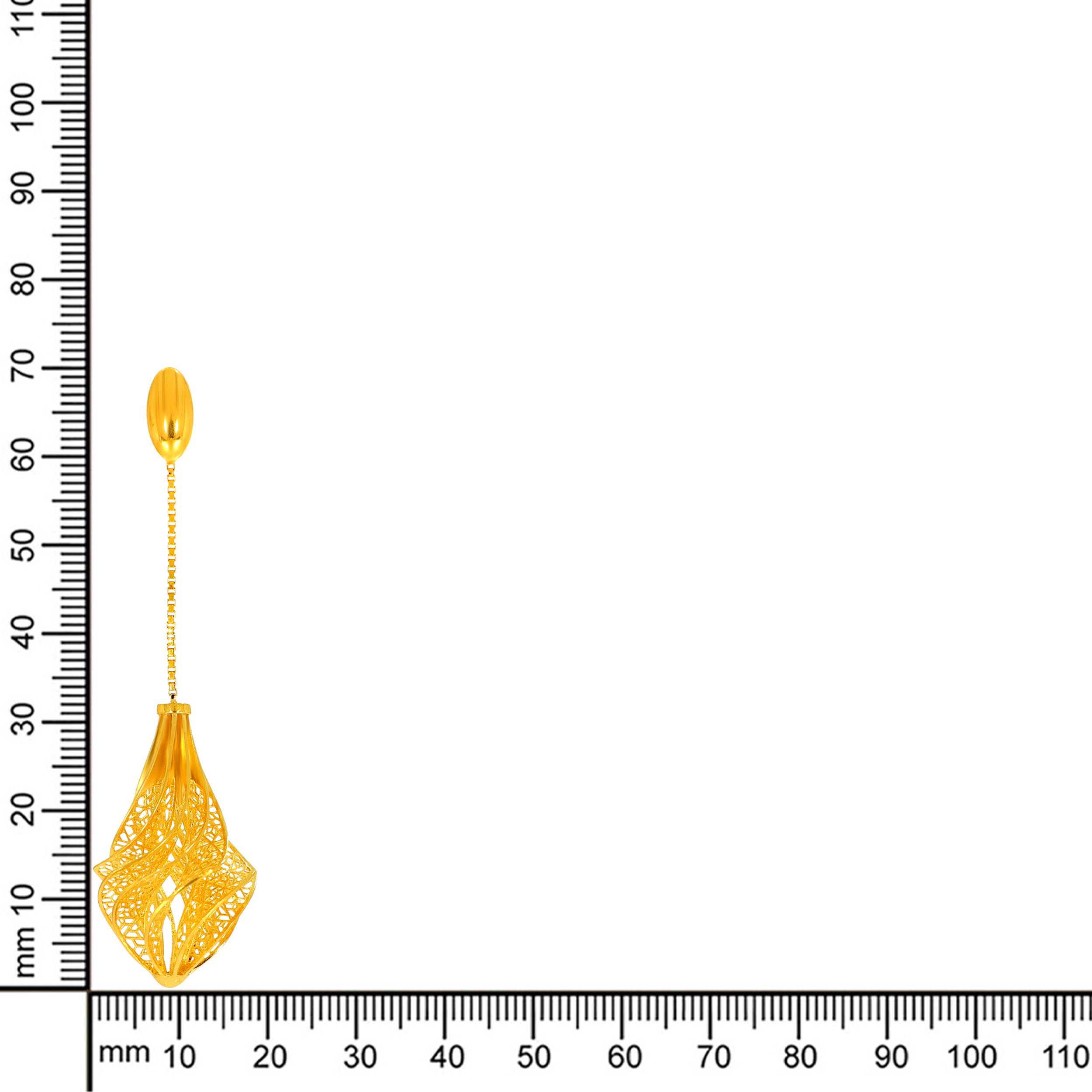 Intricate Swirl Gold Long Earrings - Senco Gold and Diamonds