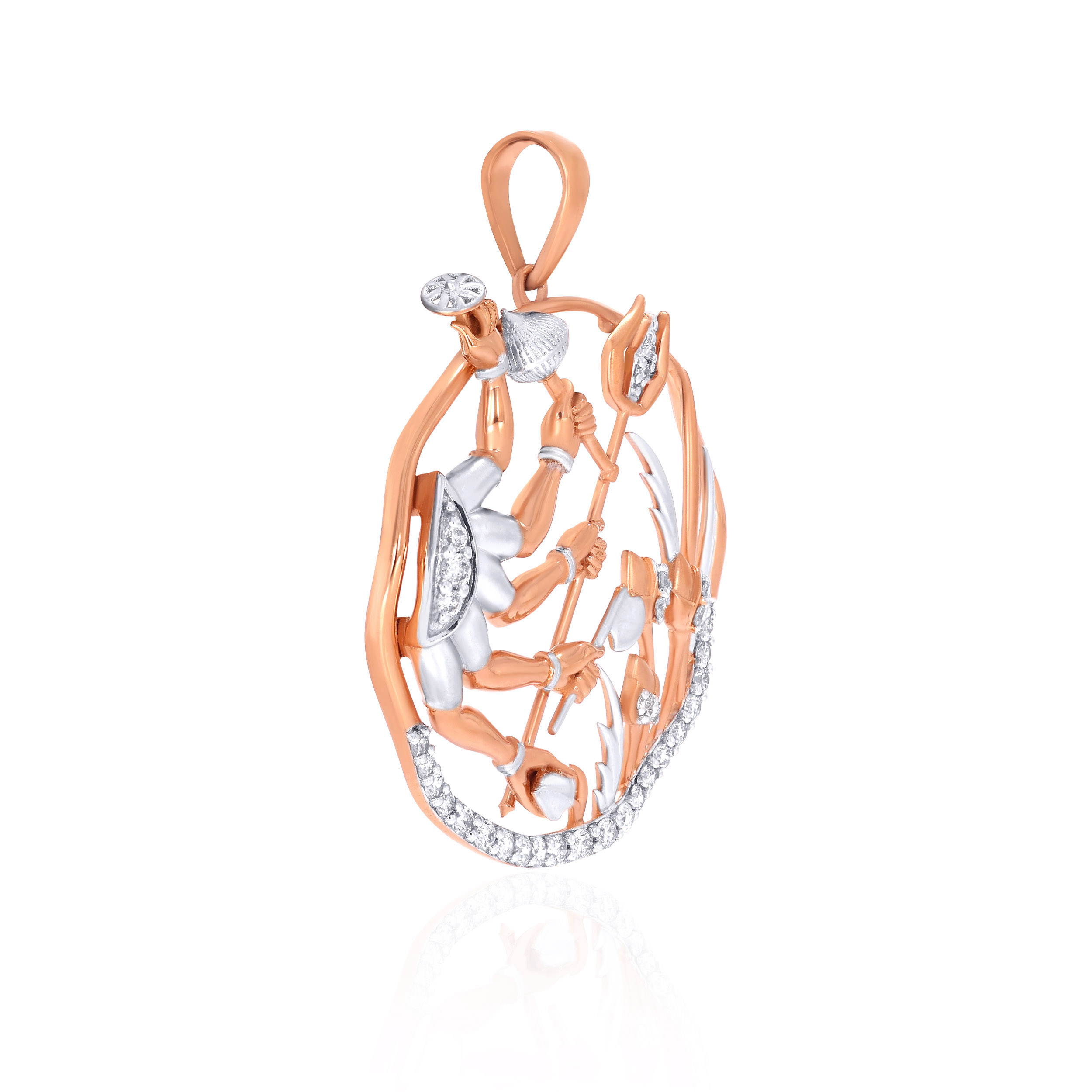 Resilient Maa Durga Diamond Pendant - Senco Gold and Diamonds