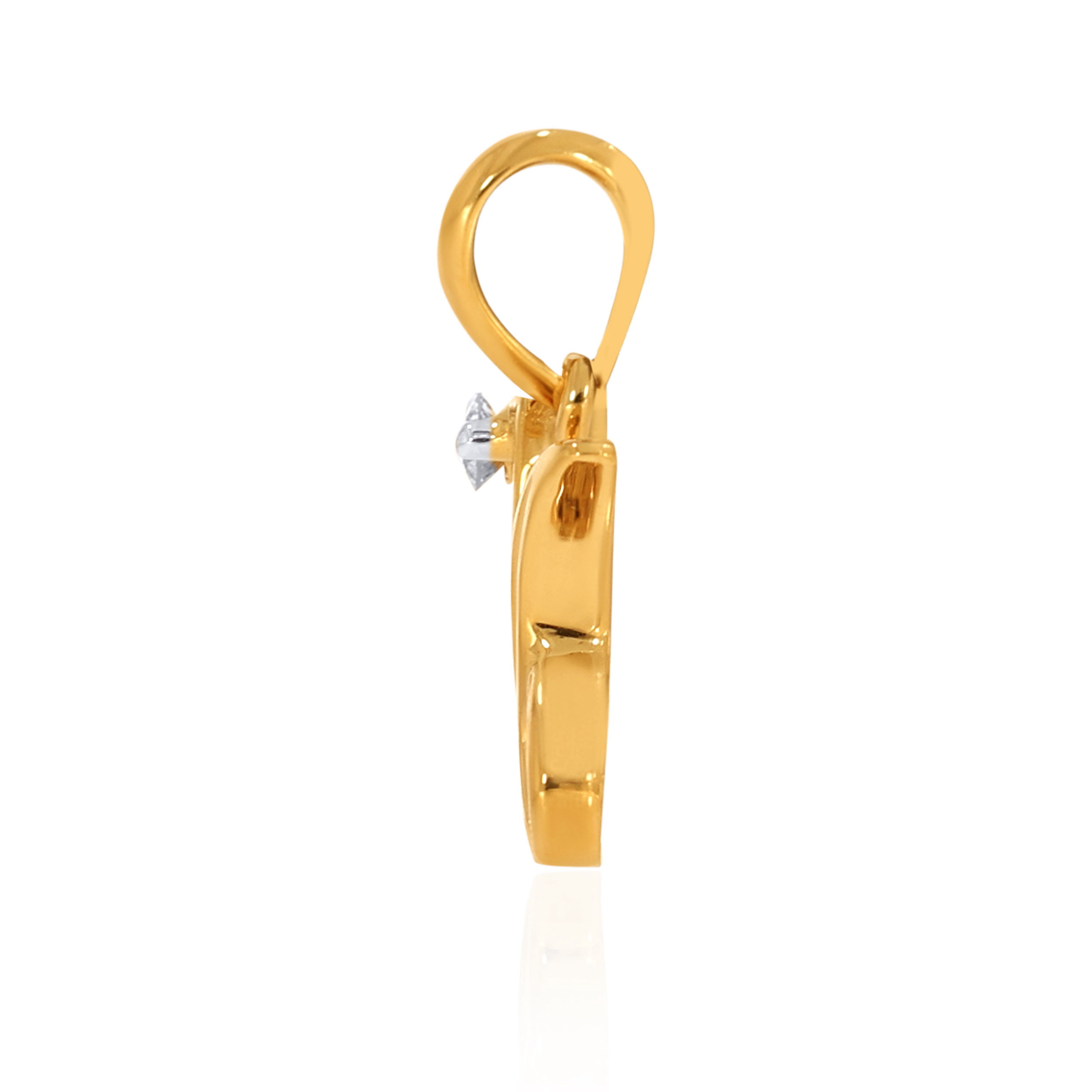 18K Yellow Gold N Alphabet Diamond Pendant-DPN-D000748620 - Senco Gold and Diamonds