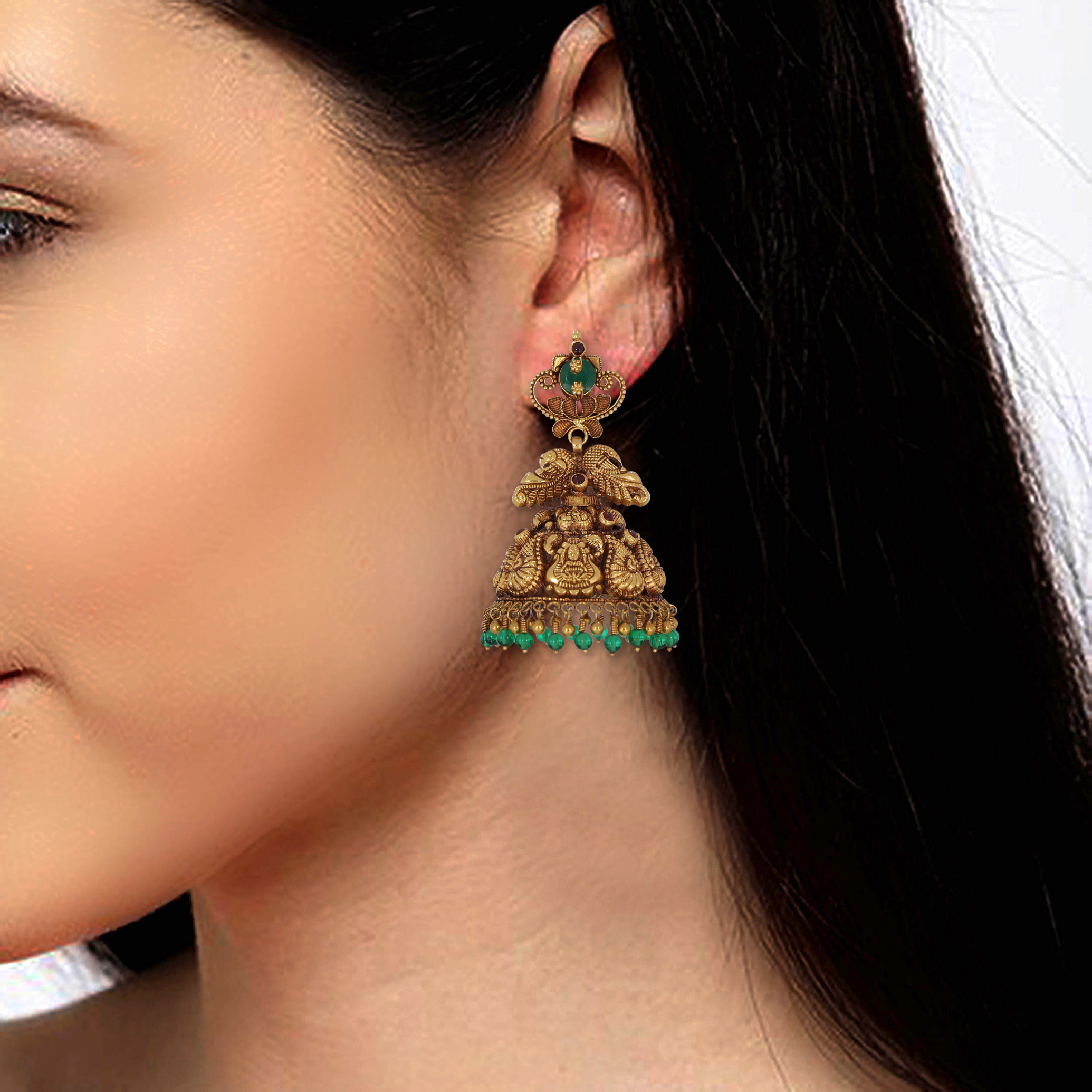 Regal Art Gold Jhumka Earrings - Senco Gold and Diamonds