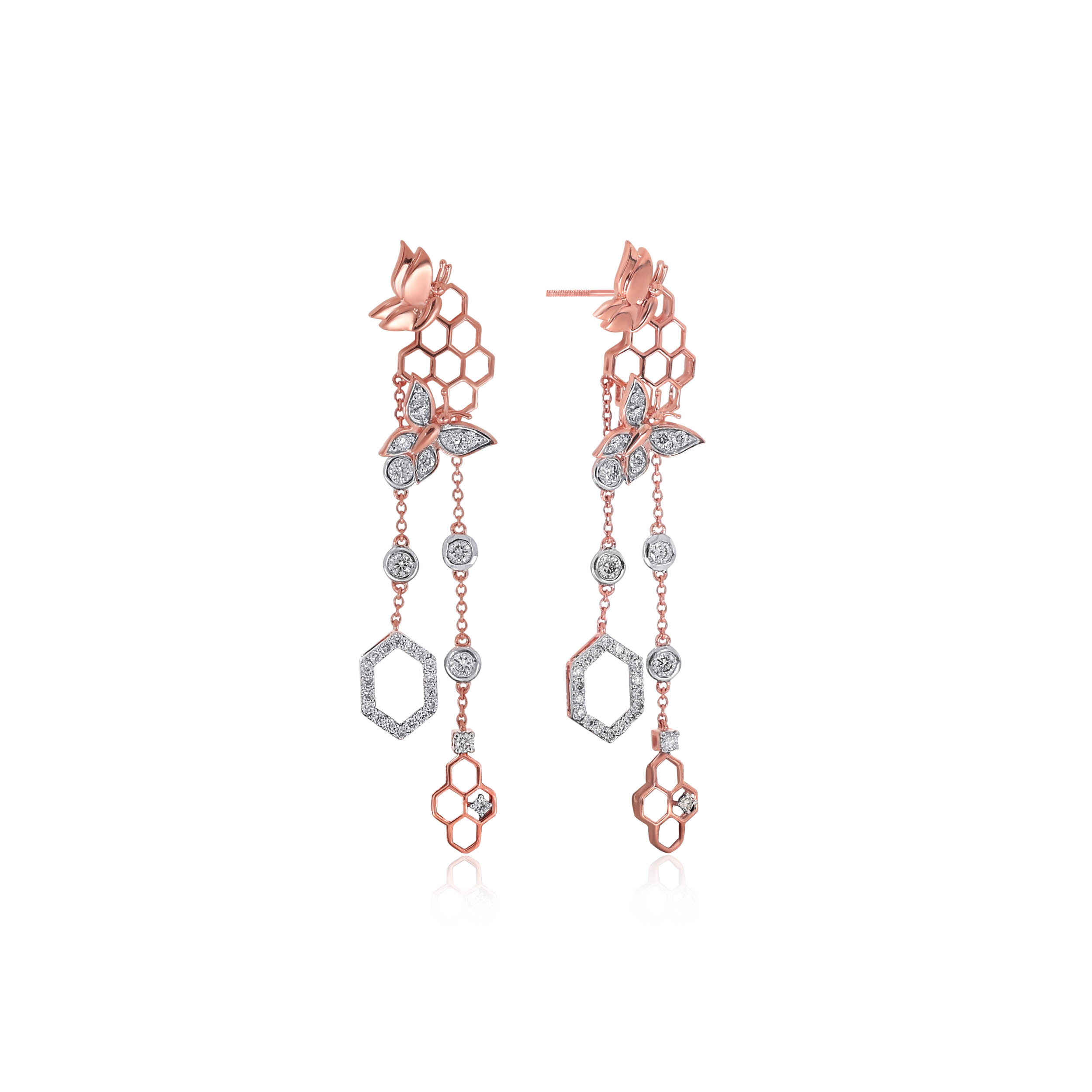 Sweet Danaid Diamond Long Earrings - Senco Gold and Diamonds