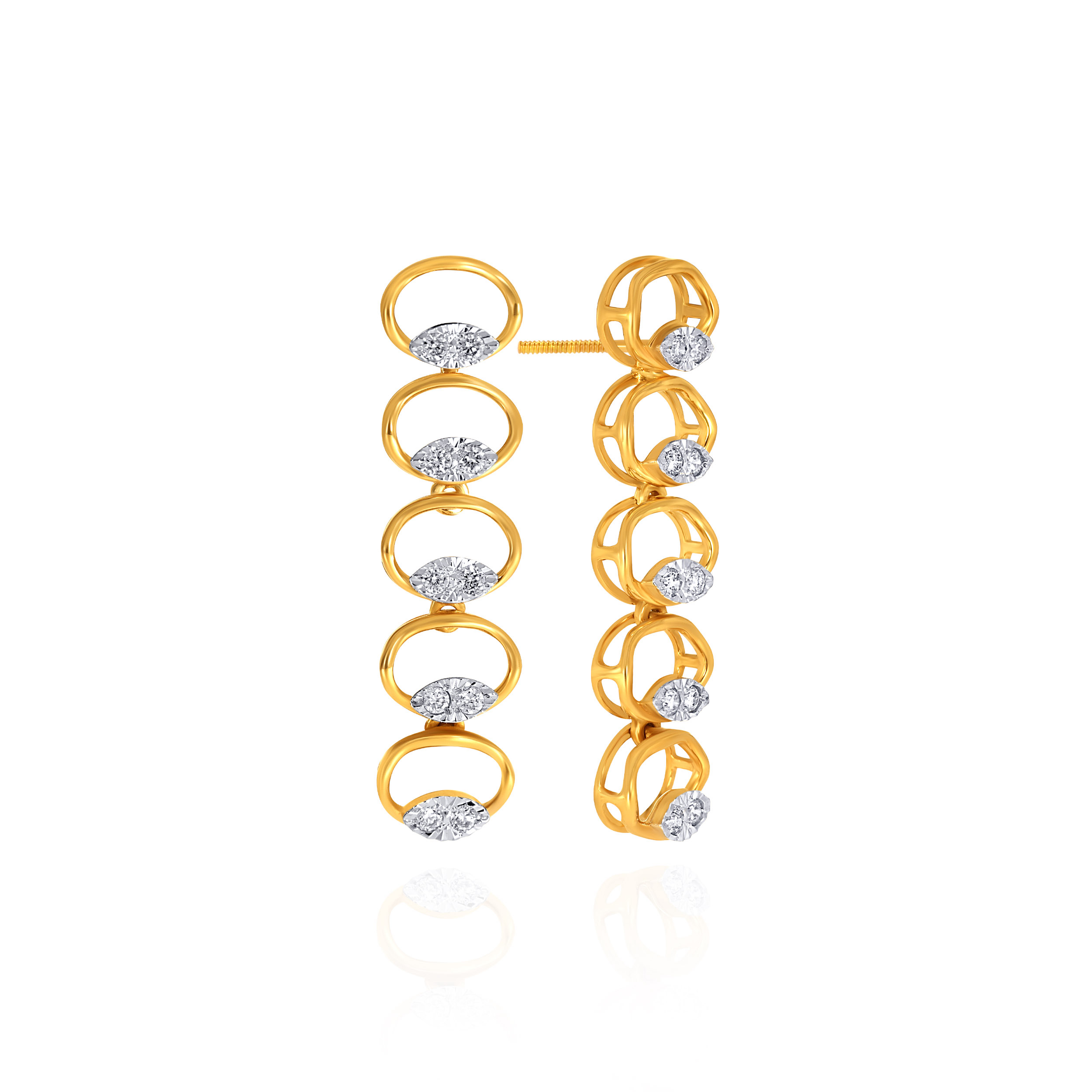 Orbit Trail Spark Diamond Earrings - Senco Gold and Diamonds