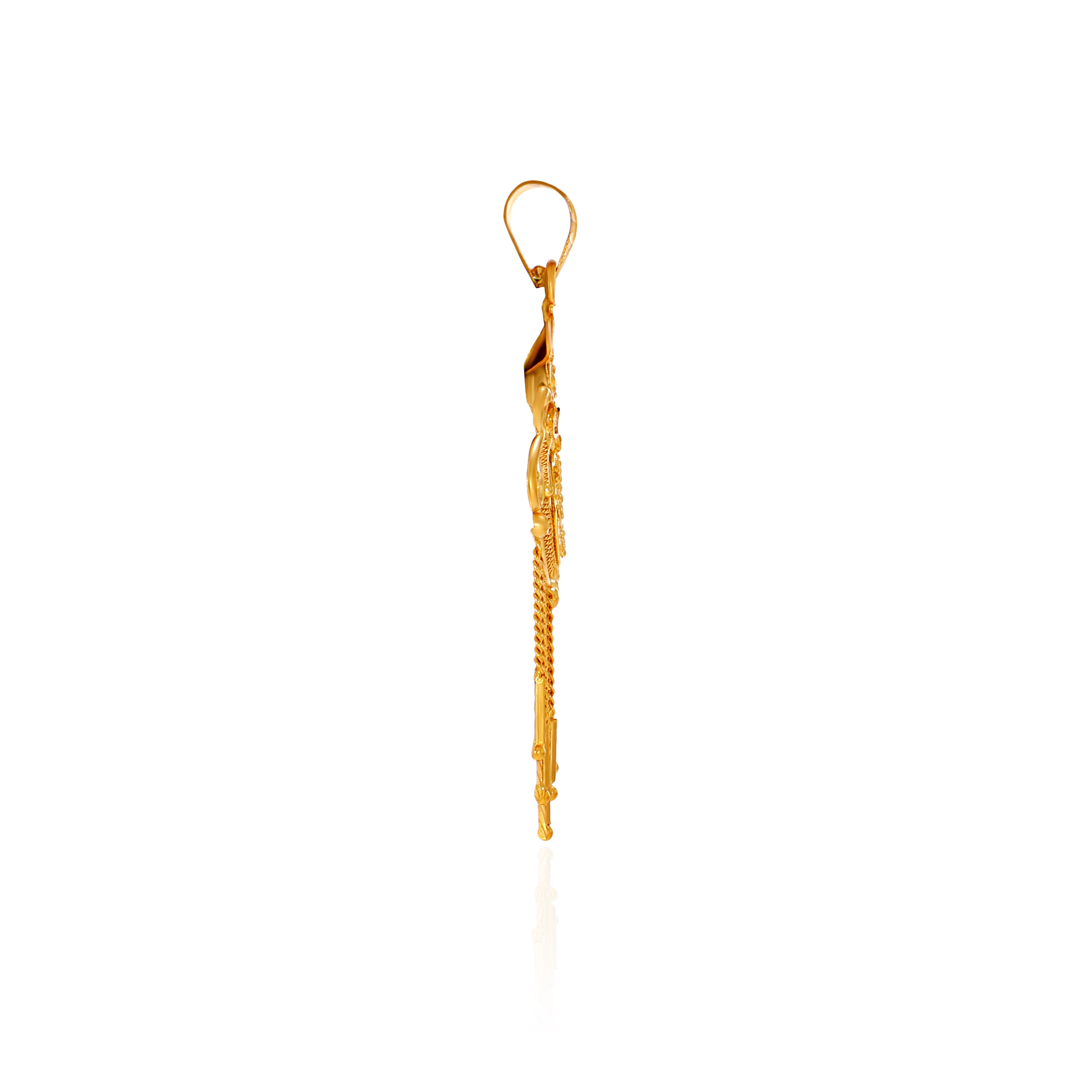 Traditional Petal Gold Pendant - Senco Gold and Diamonds