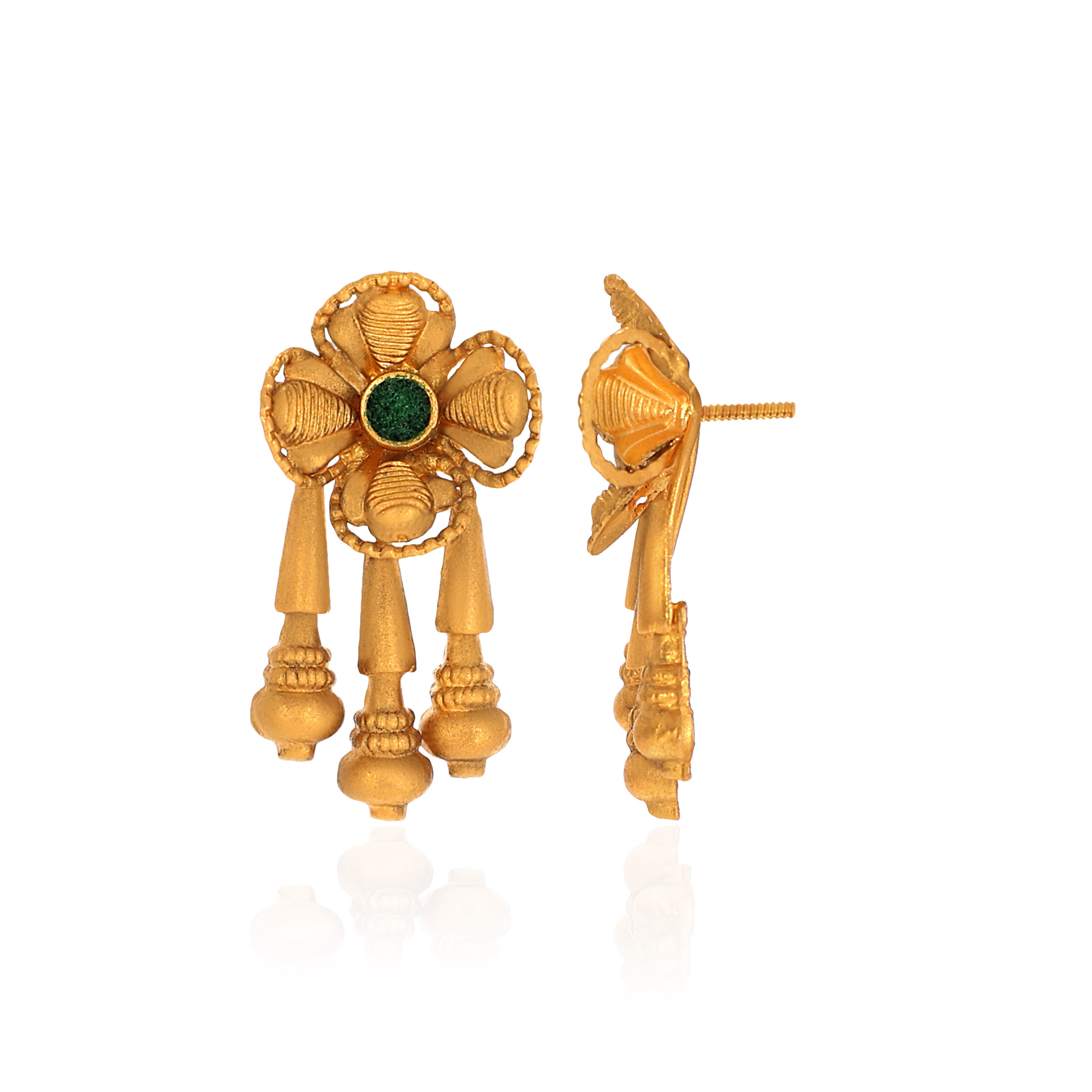22K Yellow Gold Antique Kundan Studs Earrings-GPGN-D000779686 - Senco Gold and Diamonds