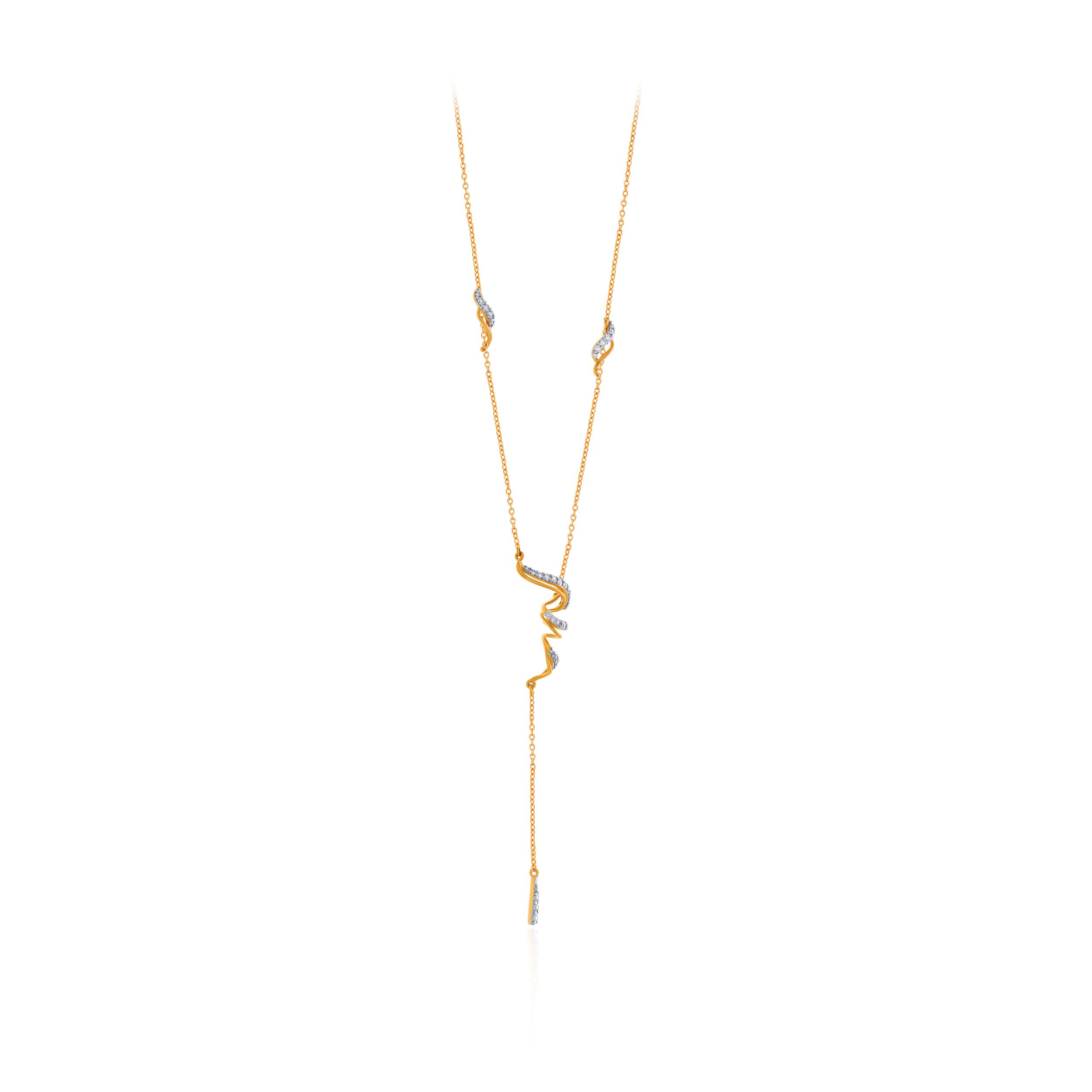 Chic Twist Diamond Chain Pendant - Senco Gold and Diamonds