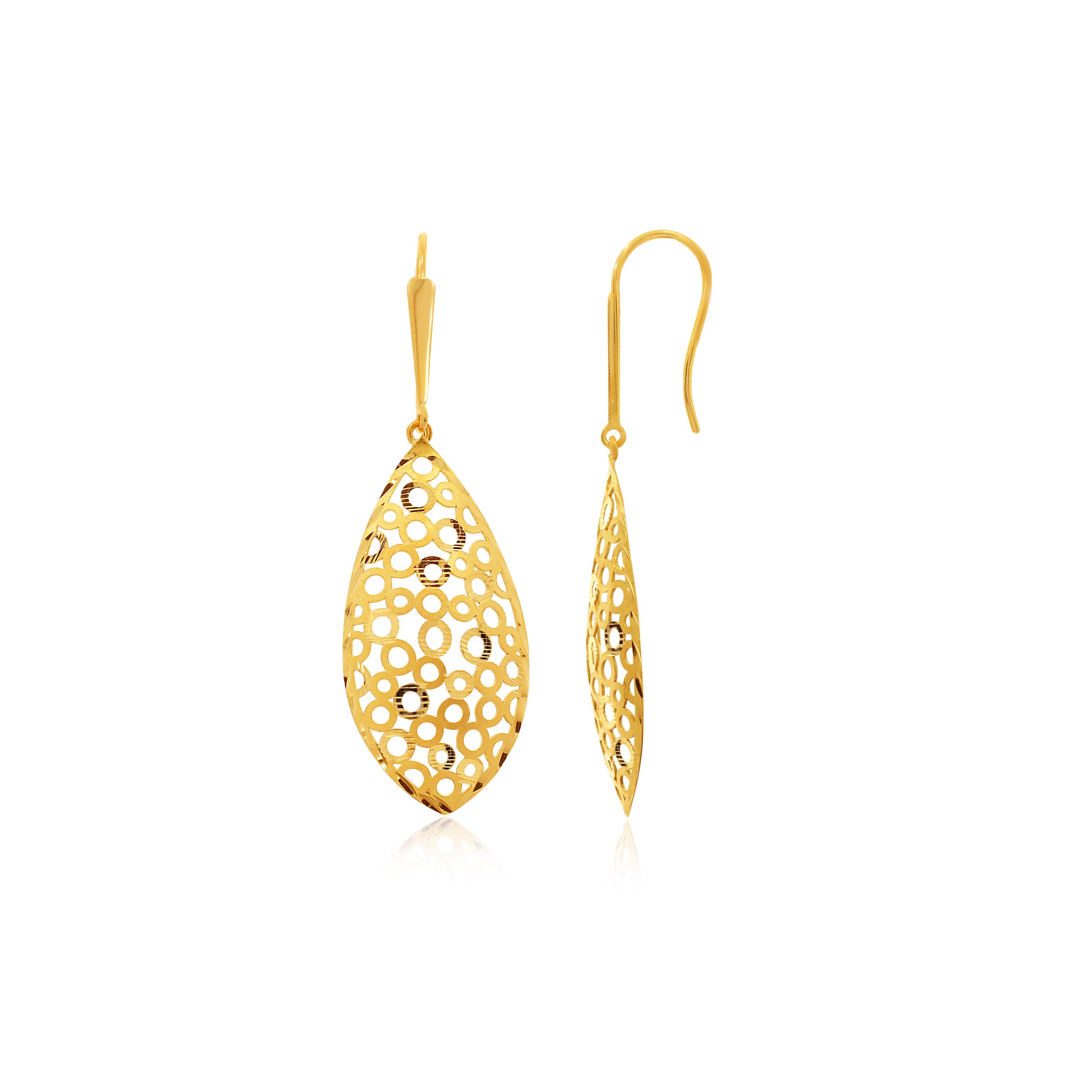 Breezy Petal Gold Hook Earrings - Senco Gold and Diamonds
